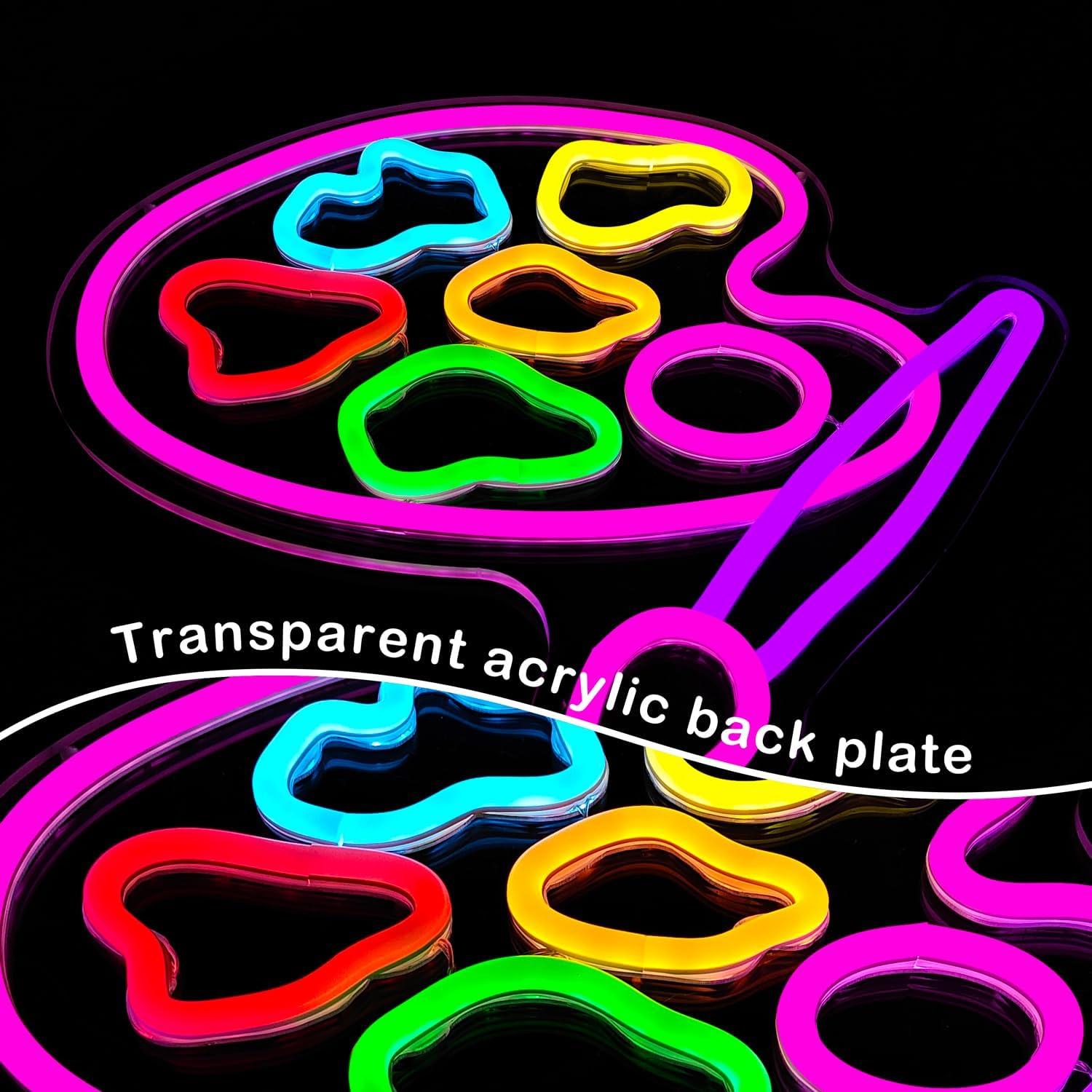 Luz de Neón LED Paleta de Pintura Cheunyar 30x10 cm