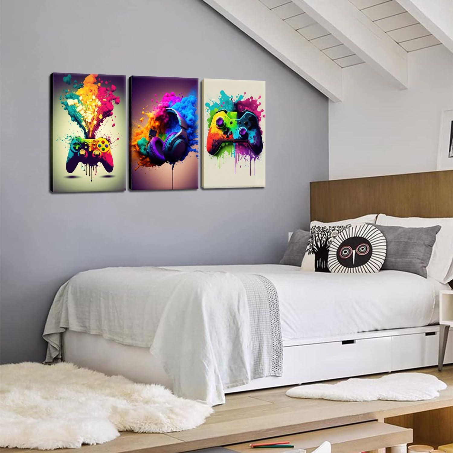 Arte de Pared Decorativo Enmarcado 3 Piezas NCYEL Videojuegos