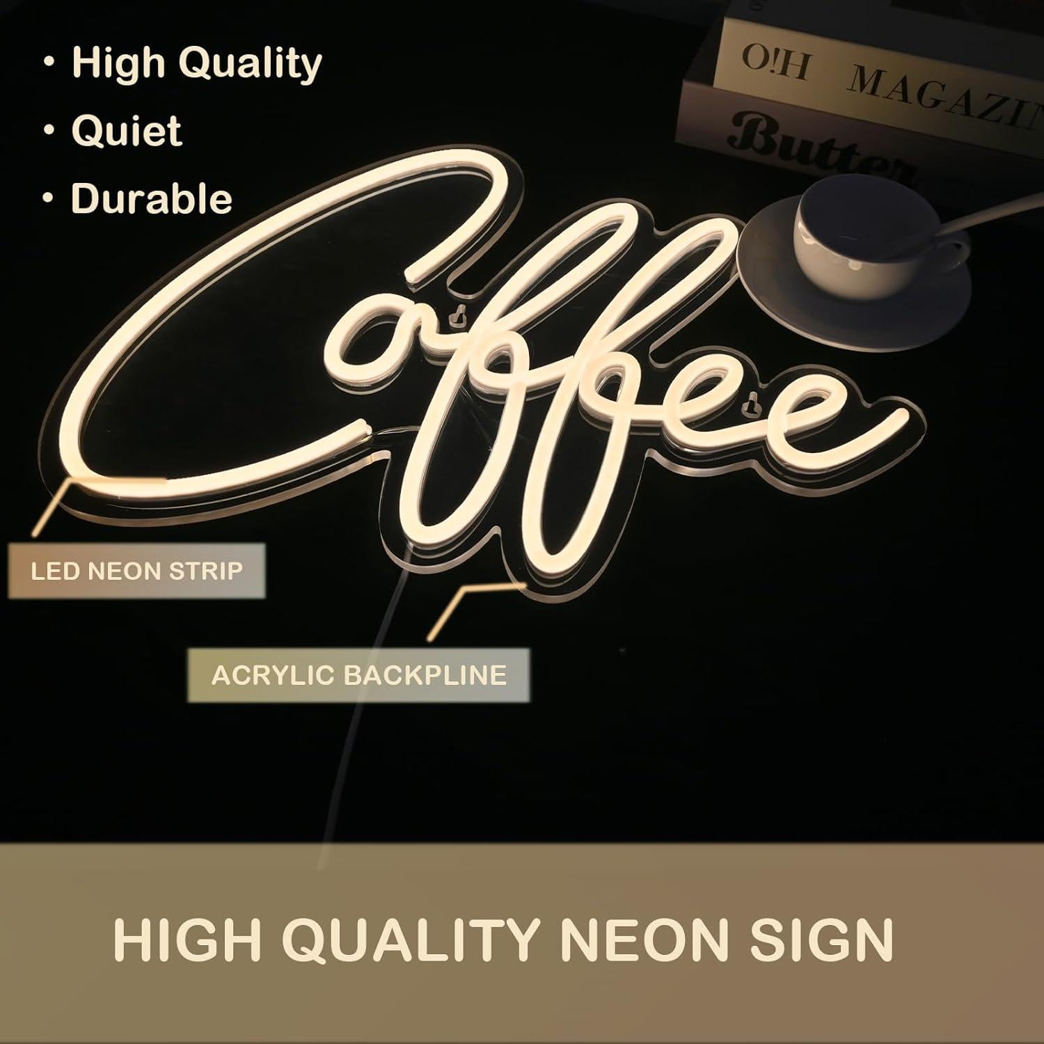 Letrero de Neón LED Ineonlife 30x40 cm para Decoración de Café