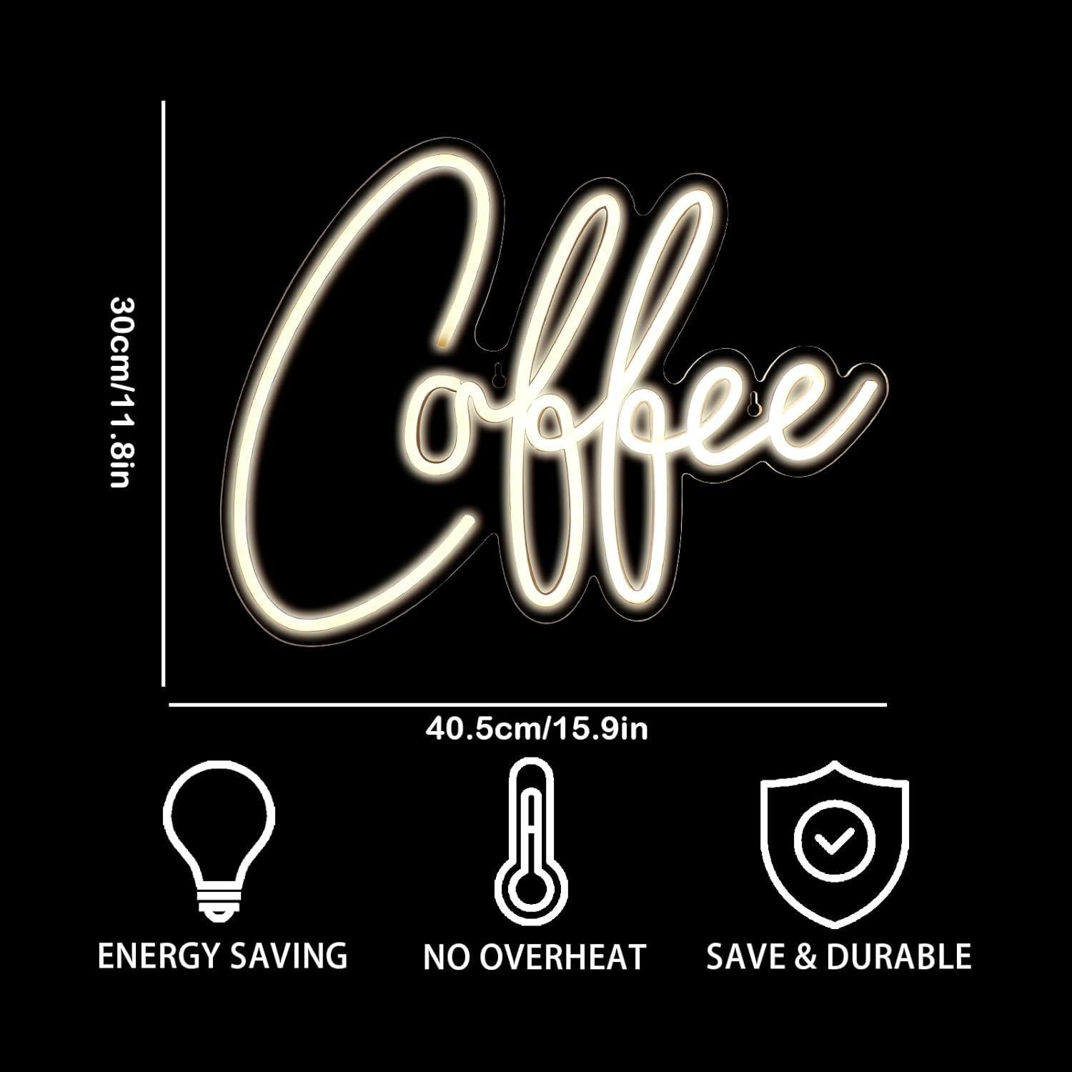 Letrero de Neón LED Ineonlife 30x40 cm para Decoración de Café