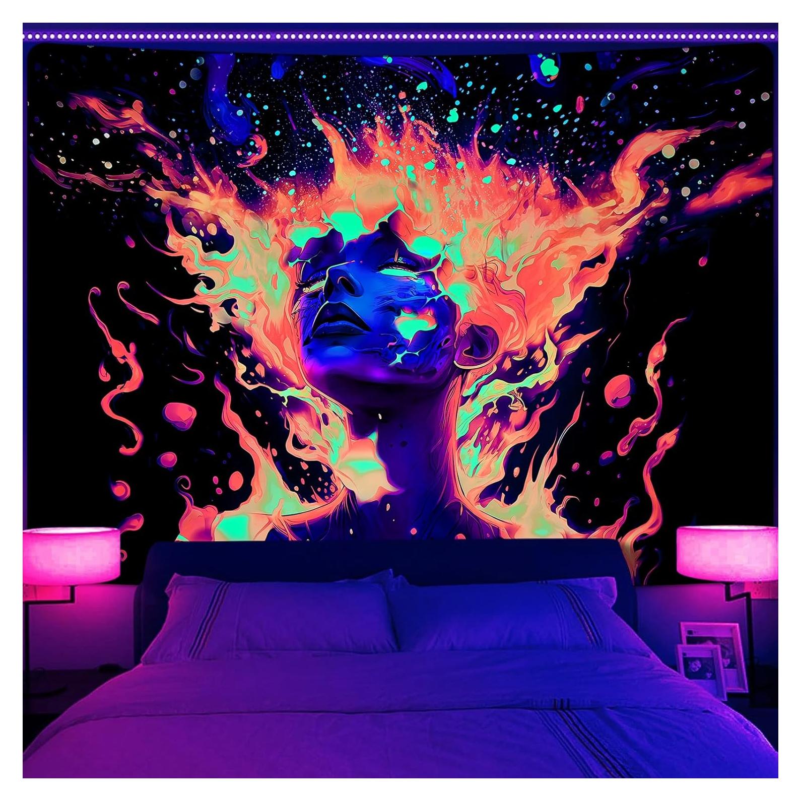 Tapiz Psicodélico Uspring 210x150cm Brilla en la Oscuridad