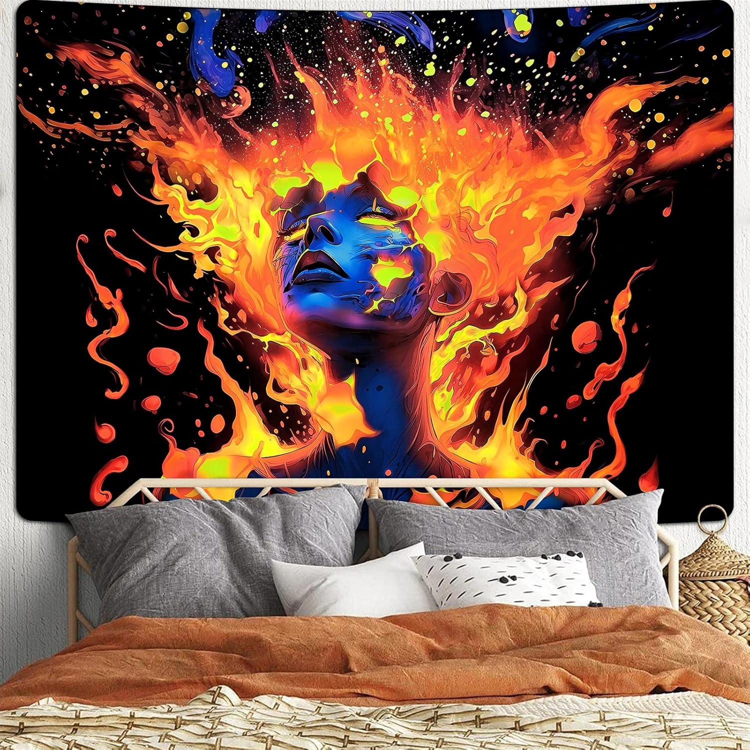 Tapiz Psicodélico Uspring 210x150cm Brilla en la Oscuridad