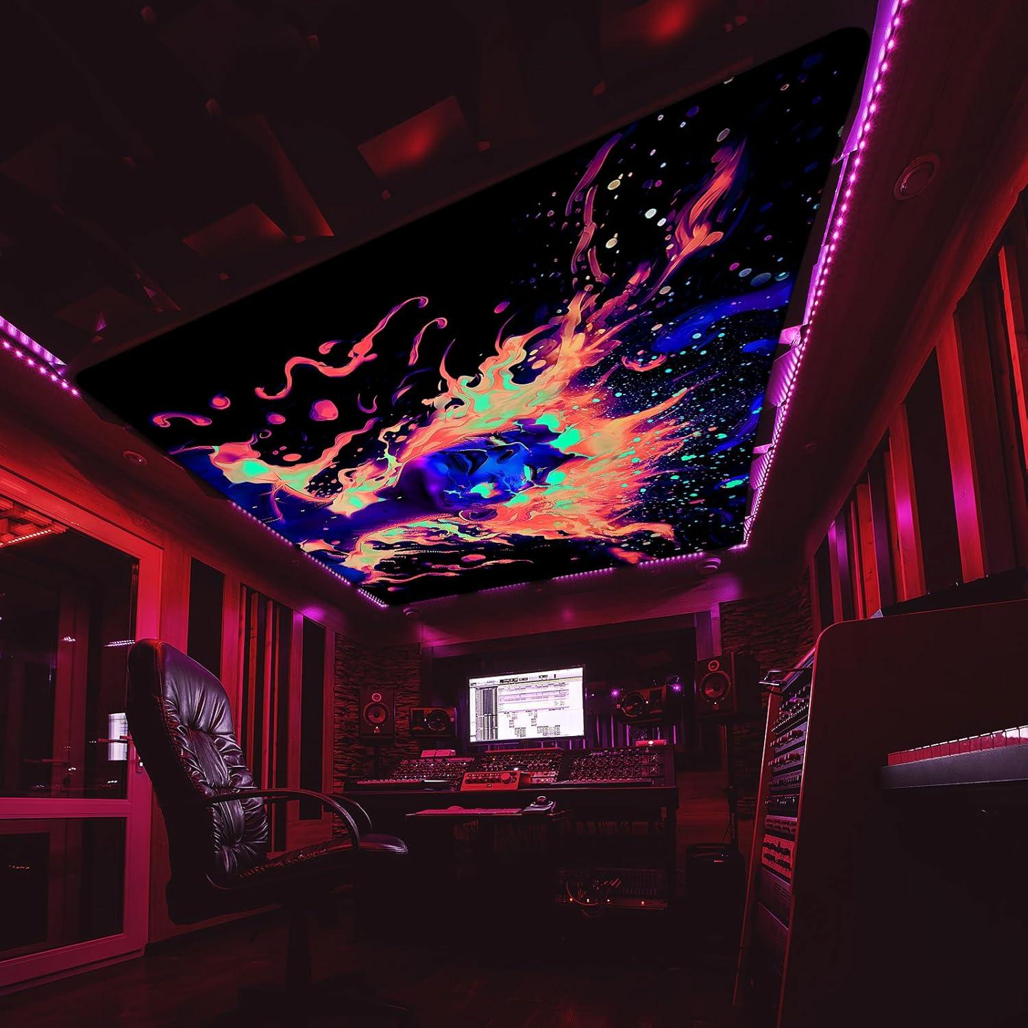 Tapiz Psicodélico Uspring 210x150cm Brilla en la Oscuridad