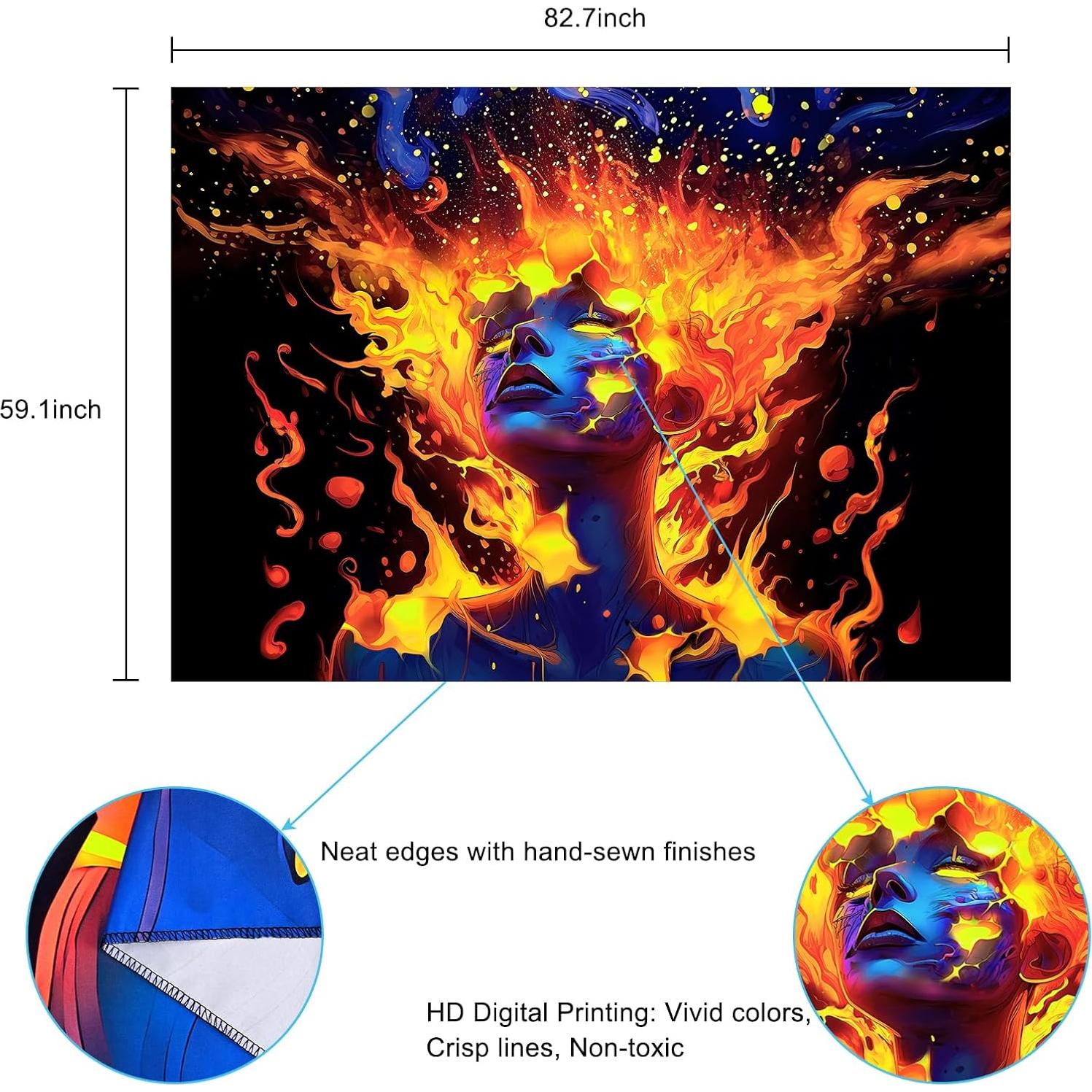 Tapiz Psicodélico Uspring 210x150cm Brilla en la Oscuridad