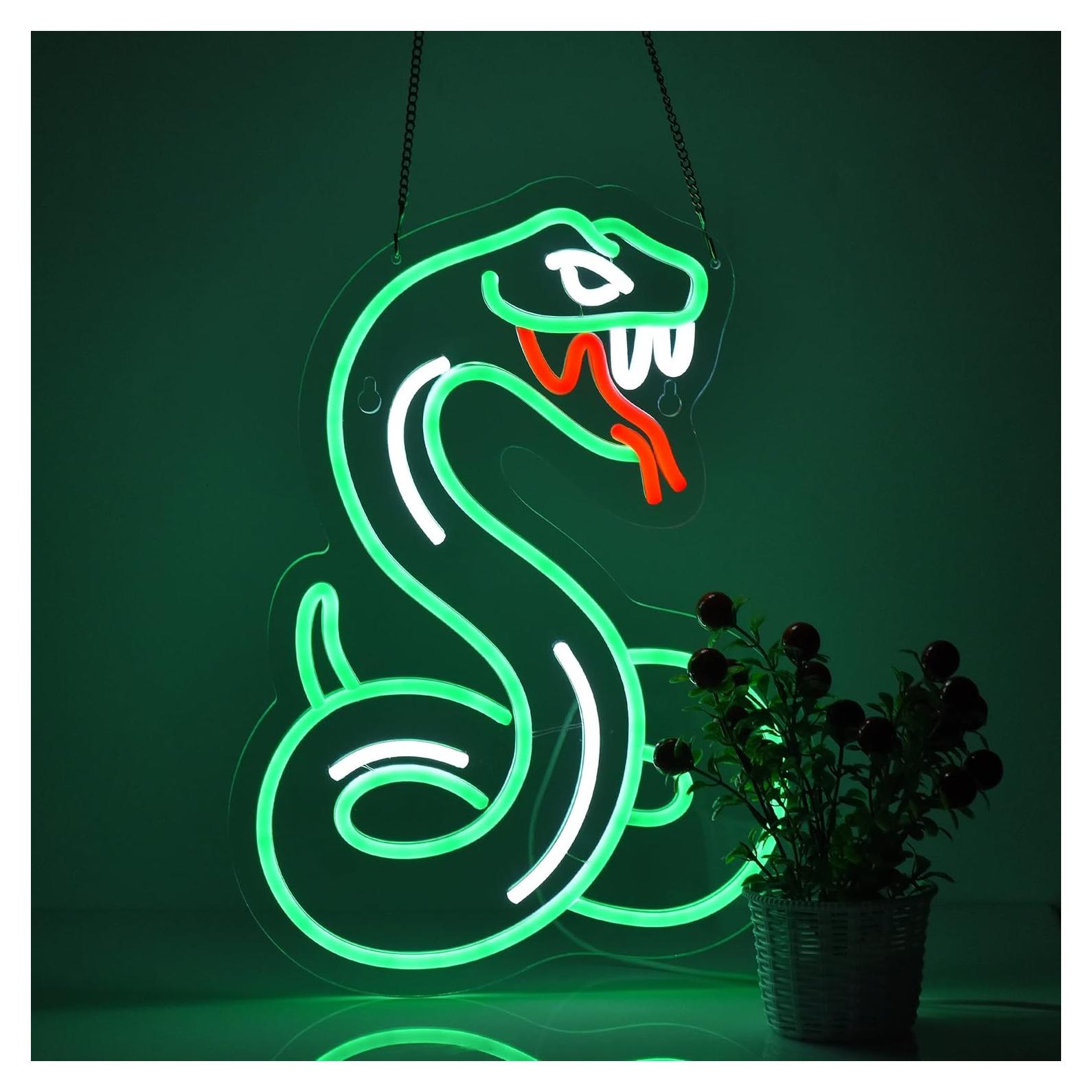 Letrero de Neón Serpiente Python LED 42x34 cm Roouneon