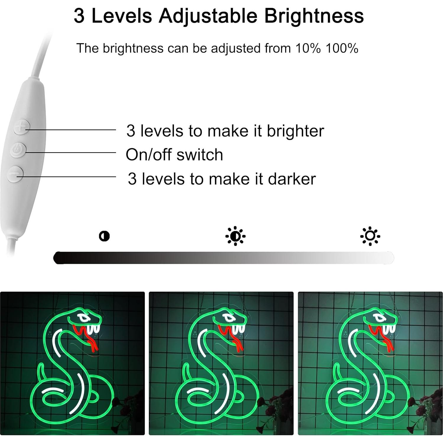 Letrero de Neón Serpiente Python LED 42x34 cm Roouneon