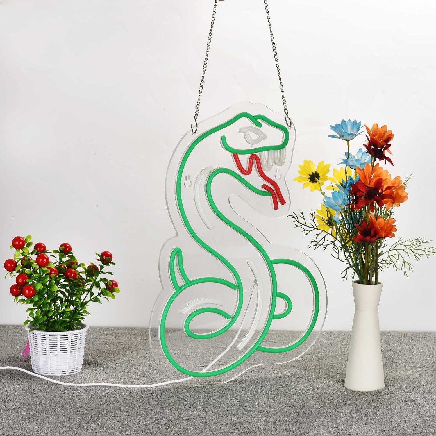 Letrero de Neón Serpiente Python LED 42x34 cm Roouneon