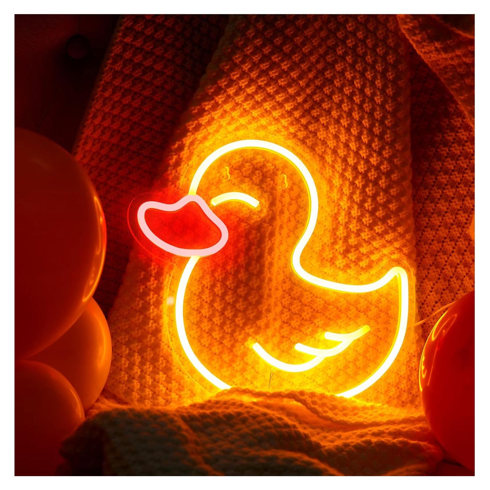 Lámpara de Neón Pato Bonuci LED Amarilla 30x27.5 cm USB
