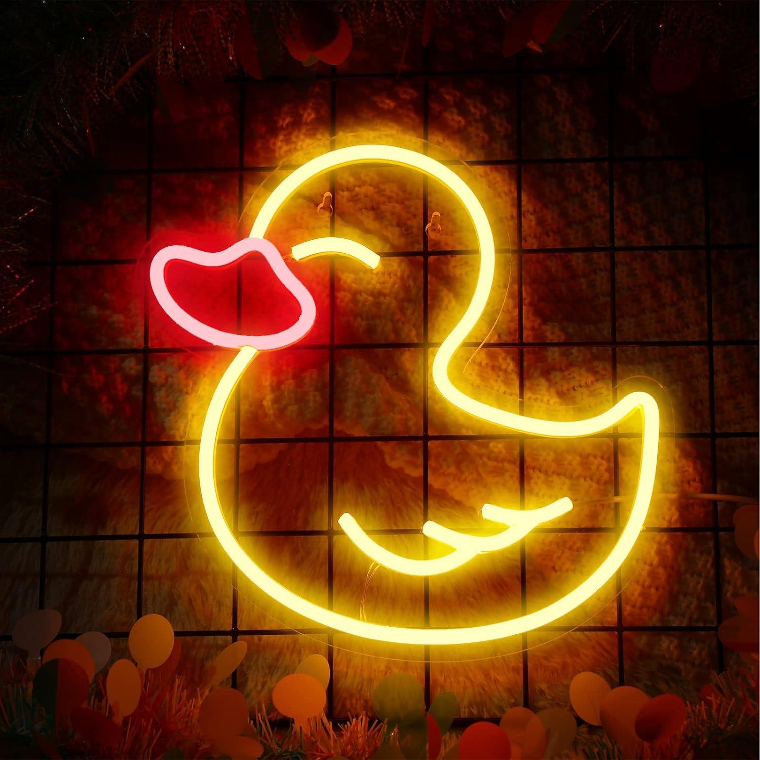 Lámpara de Neón Pato Bonuci LED Amarilla 30x27.5 cm USB