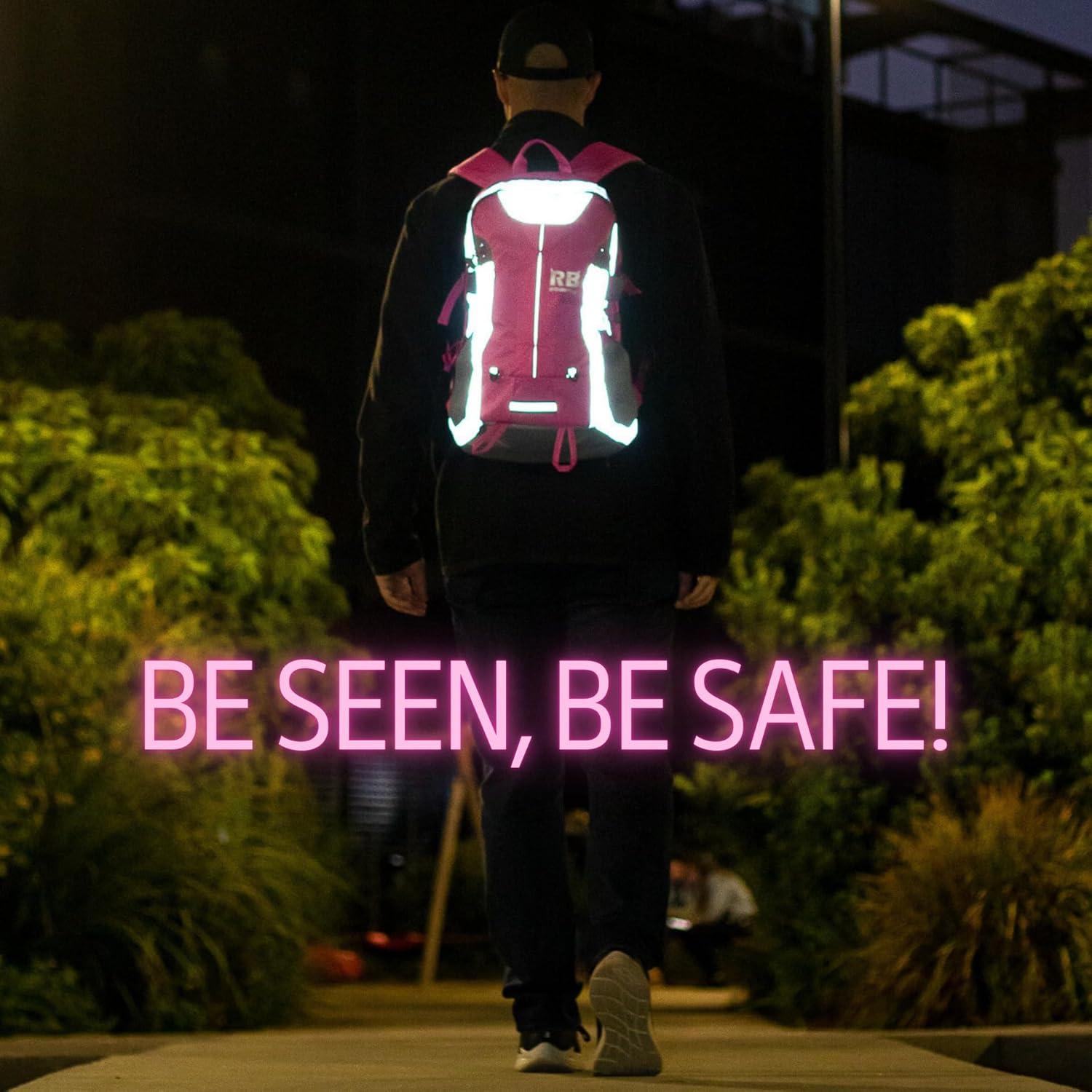 Mochila Reflectante Riderbag 35L Resistente al Agua Rosa