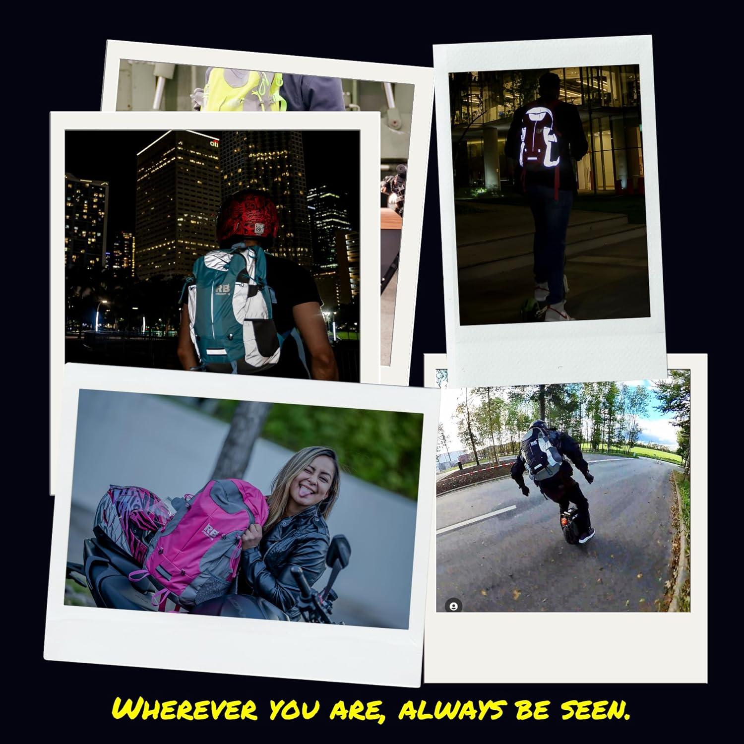 Mochila Reflectante Riderbag 35L Resistente al Agua Rosa