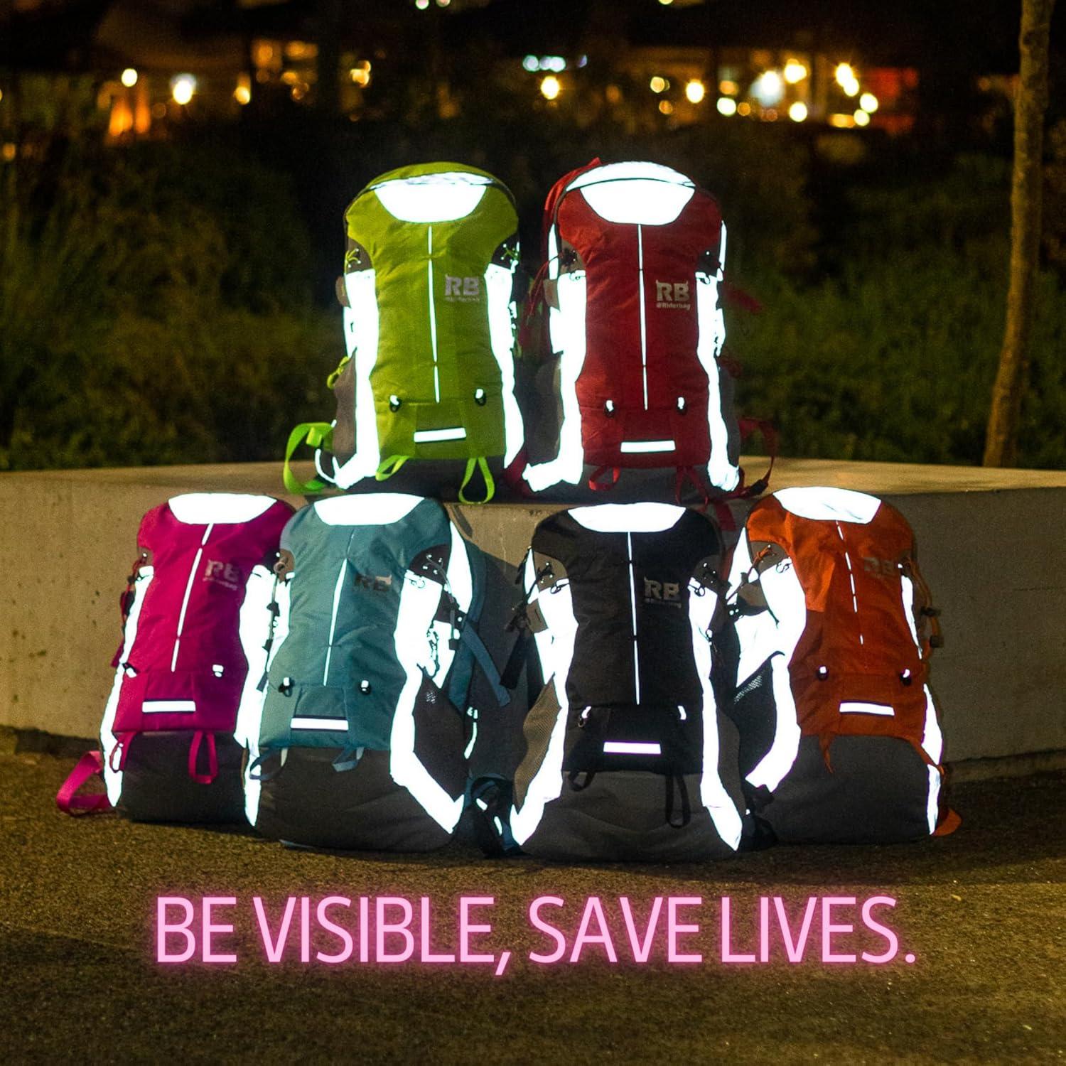 Mochila Reflectante Riderbag 35L Resistente al Agua Rosa