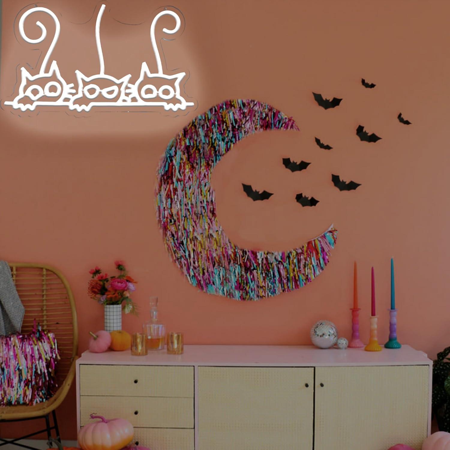 Luz de Neón LED Gato Blanco Siko-3 para Decoración