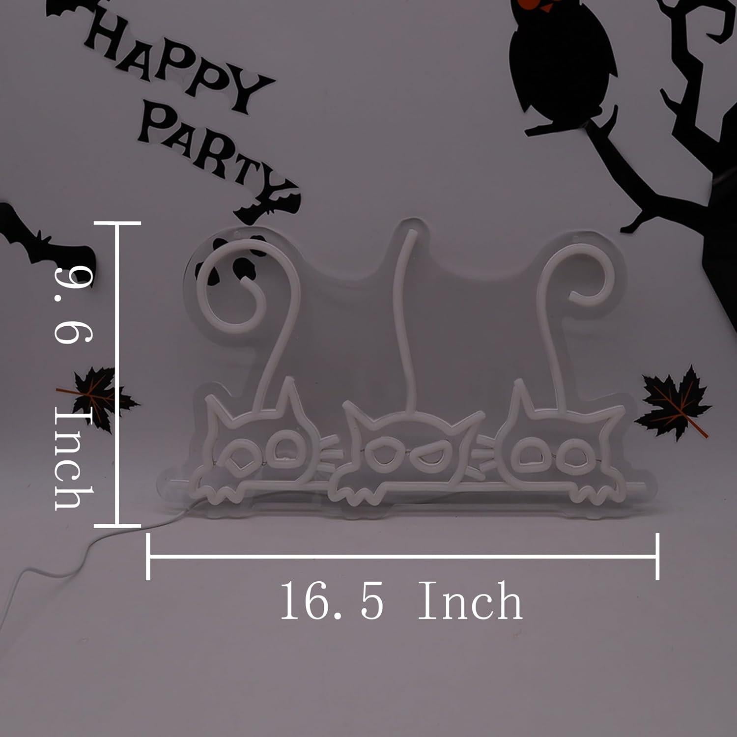 Luz de Neón LED Gato Blanco Siko-3 para Decoración