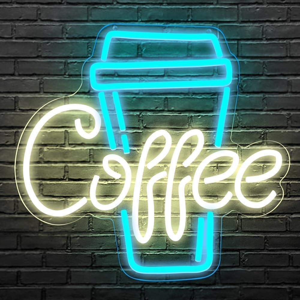 Cartel de Neón LED RuCvixkt B-CoffeeBar para Decoración