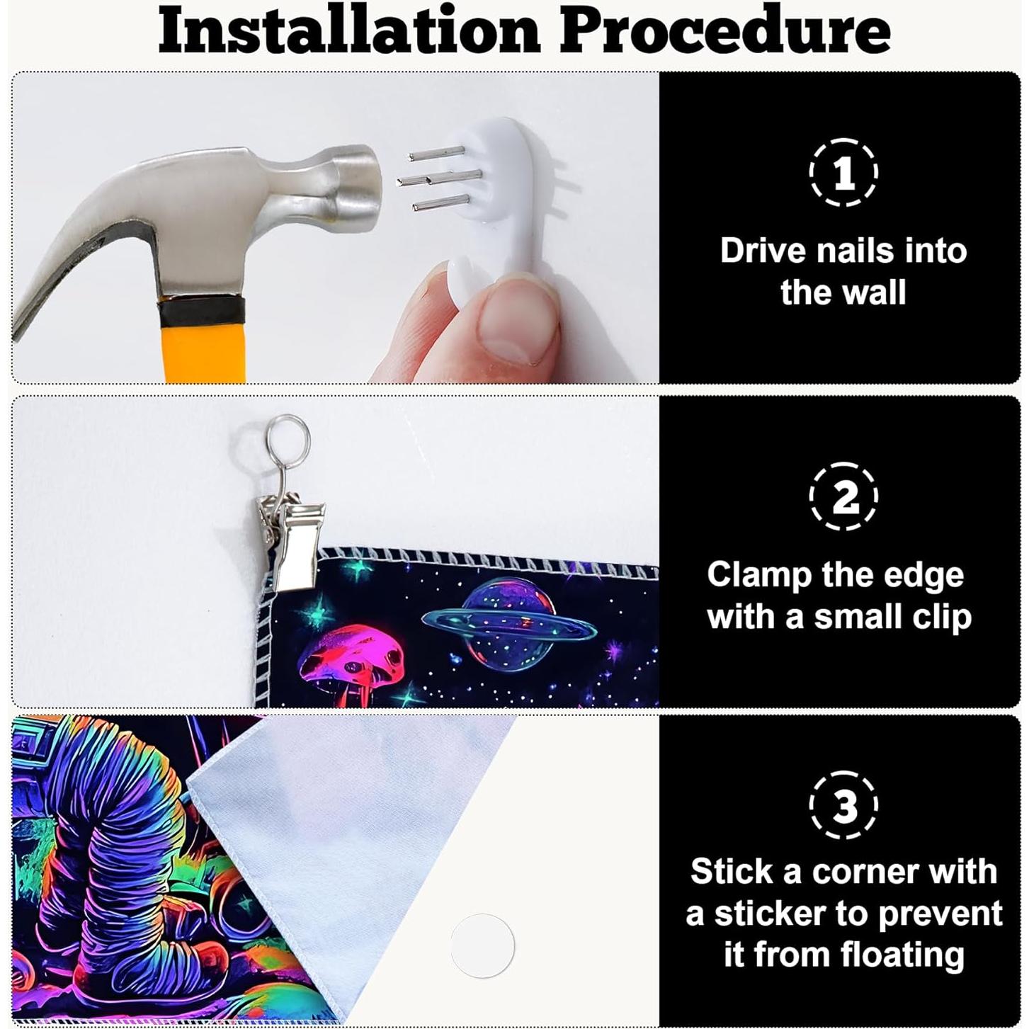 Tapiz Psicodélico BVBOX Astronauta & Piano UV 200x150cm