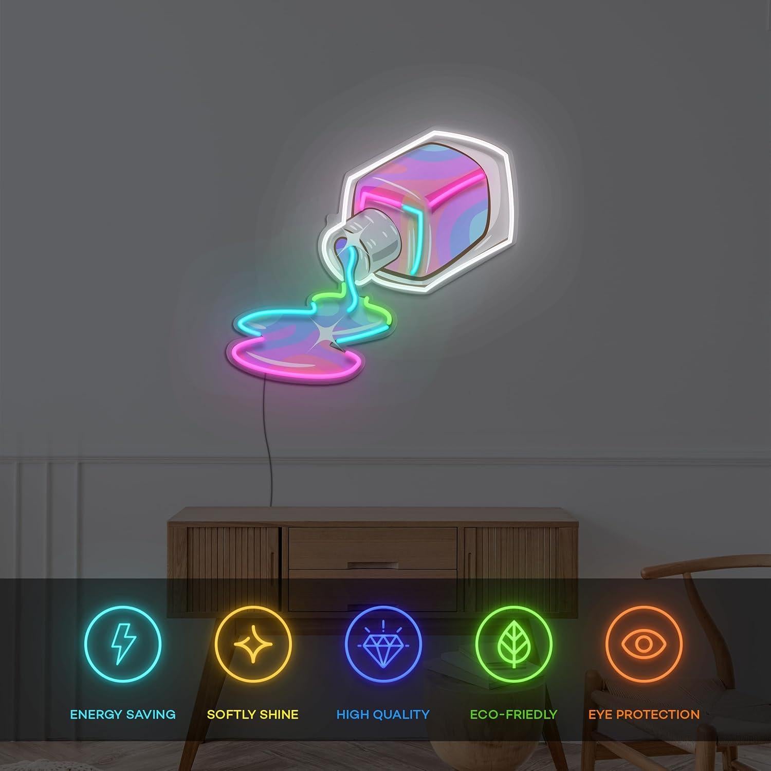 Cartel de Neon Esmalte de Uñas Vital Neon 30x27 cm LED USB