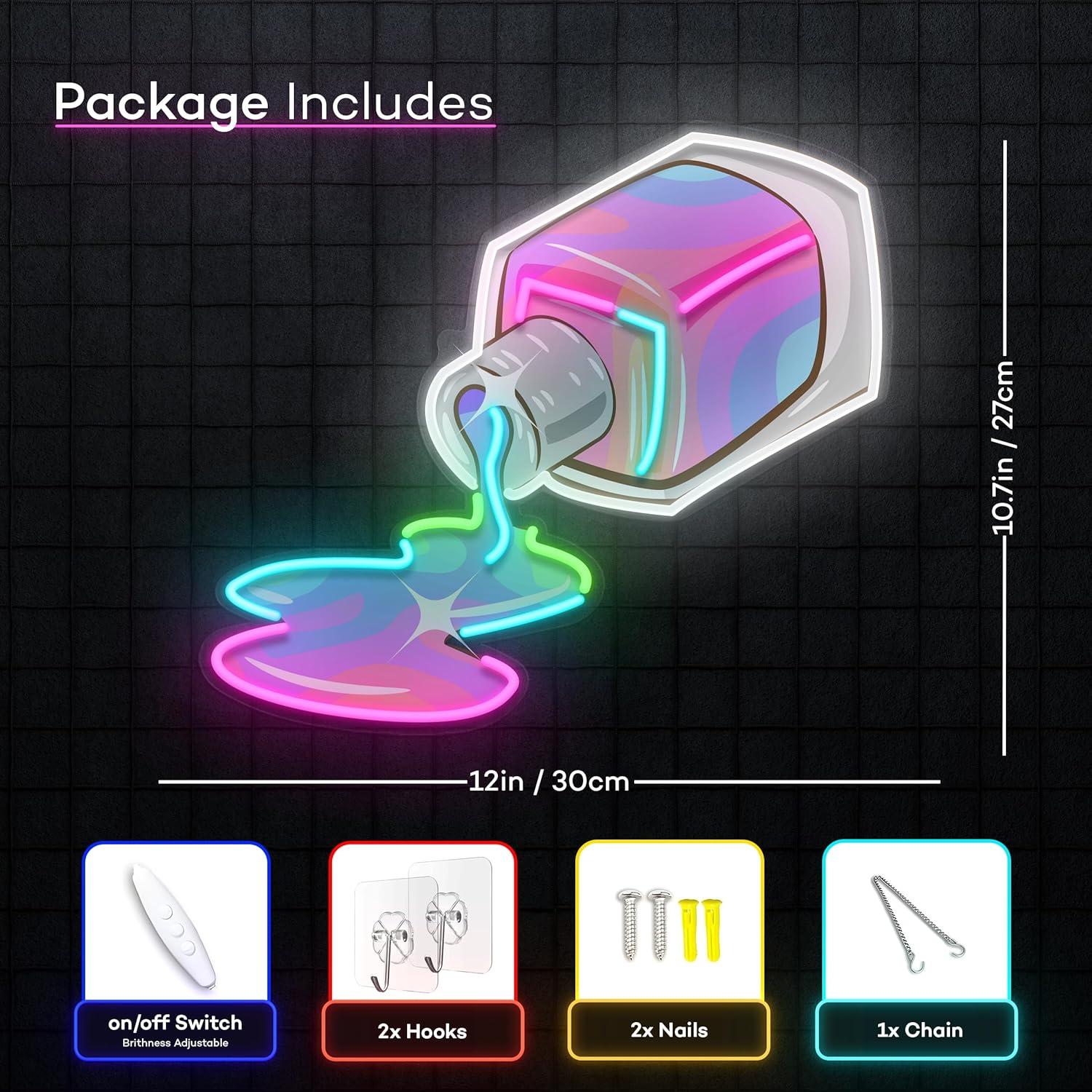 Cartel de Neon Esmalte de Uñas Vital Neon 30x27 cm LED USB