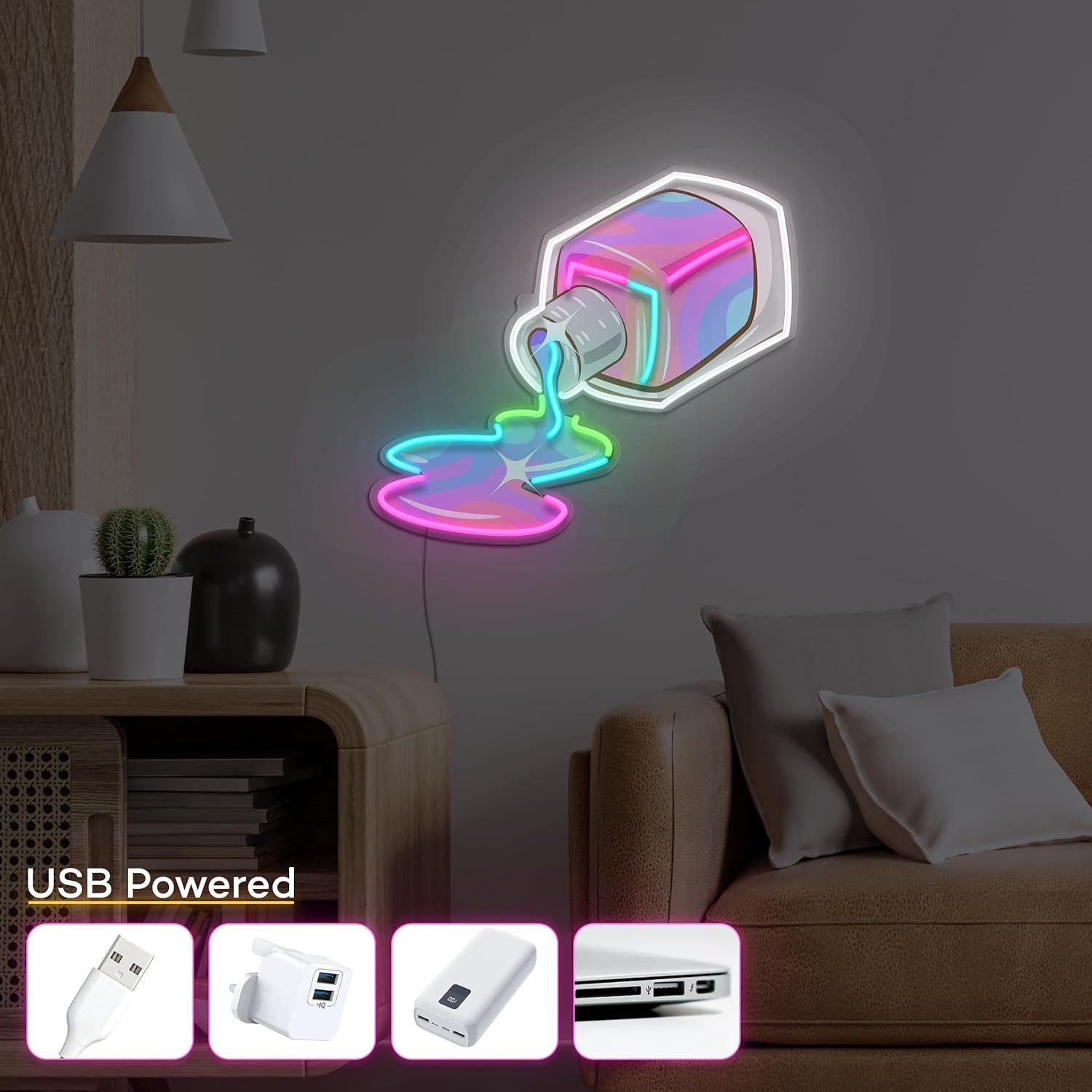 Cartel de Neon Esmalte de Uñas Vital Neon 30x27 cm LED USB