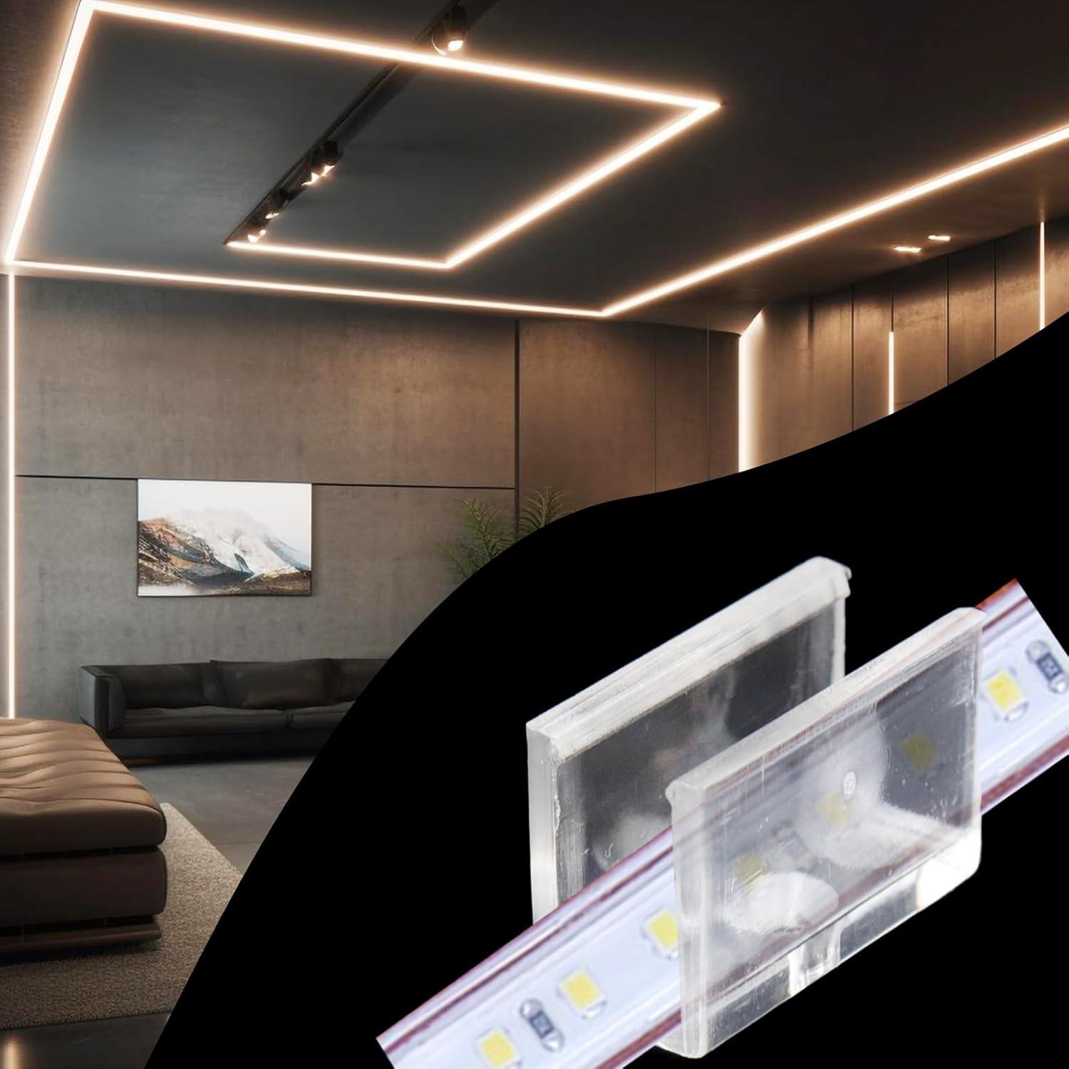 100 Soportes de Montaje para Luces LED Cuerda Pastlla 6.4mm