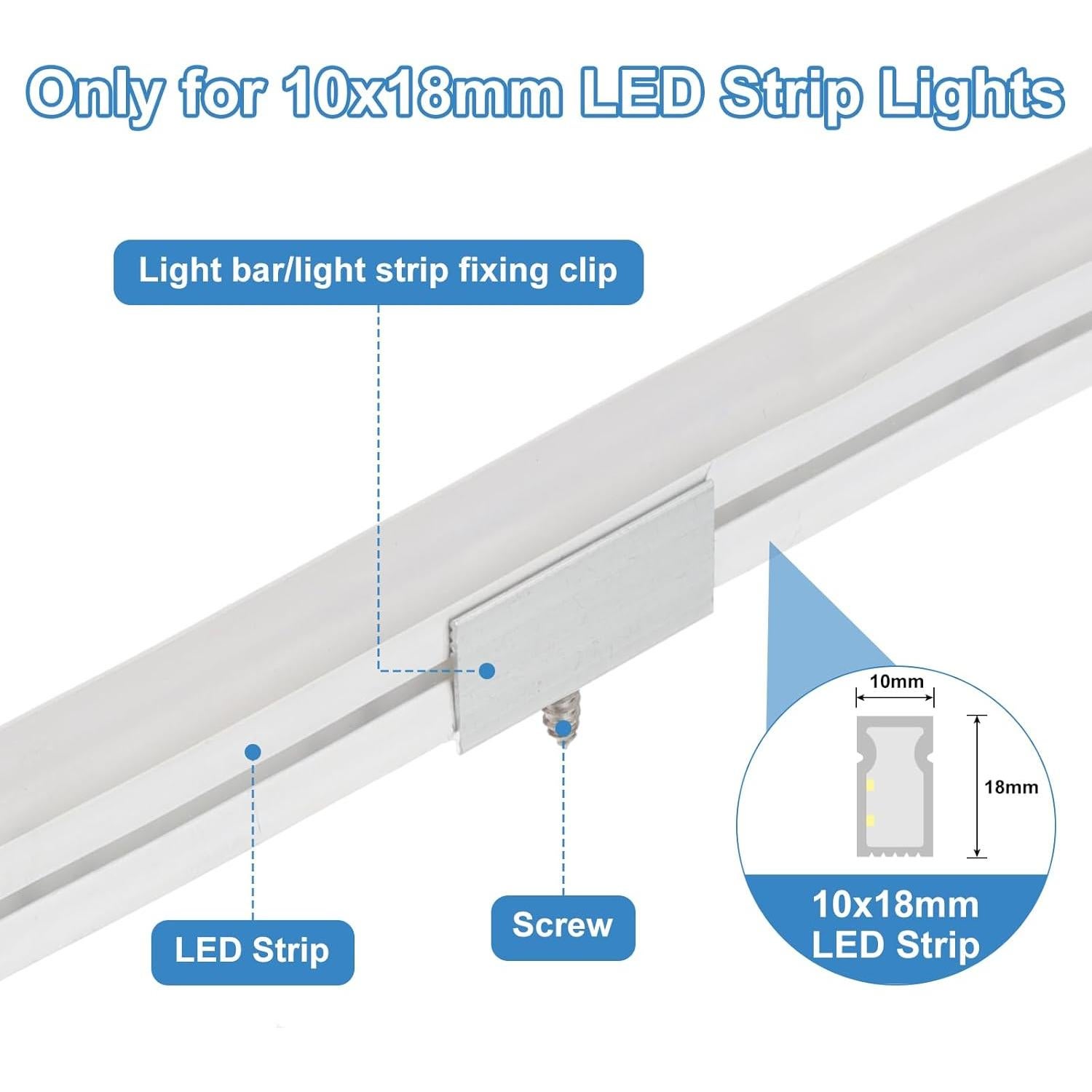 Soportes de Montaje para Luces LED PATIKIL 30 Pcs Aluminio 10x18mm