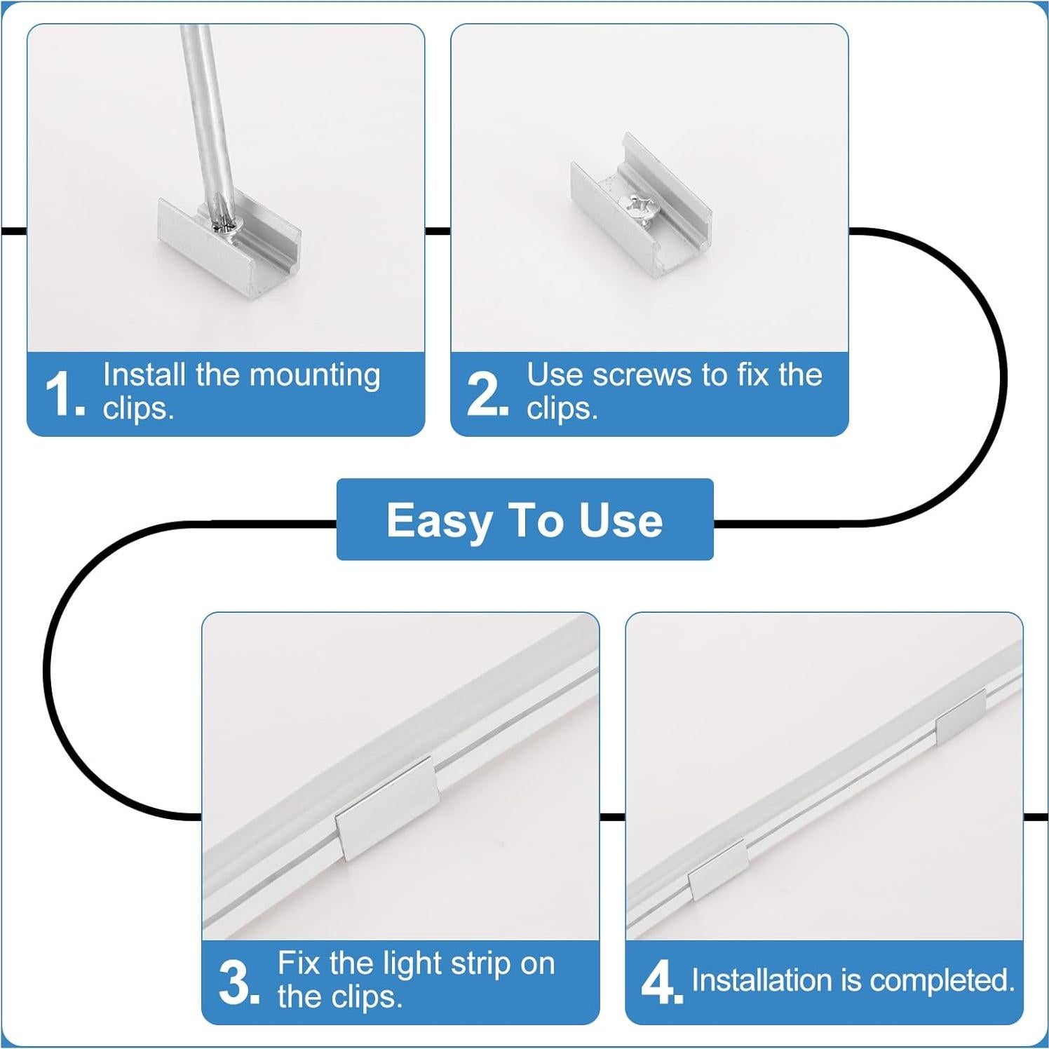 Soportes de Montaje para Luces LED PATIKIL 30 Pcs Aluminio 10x18mm