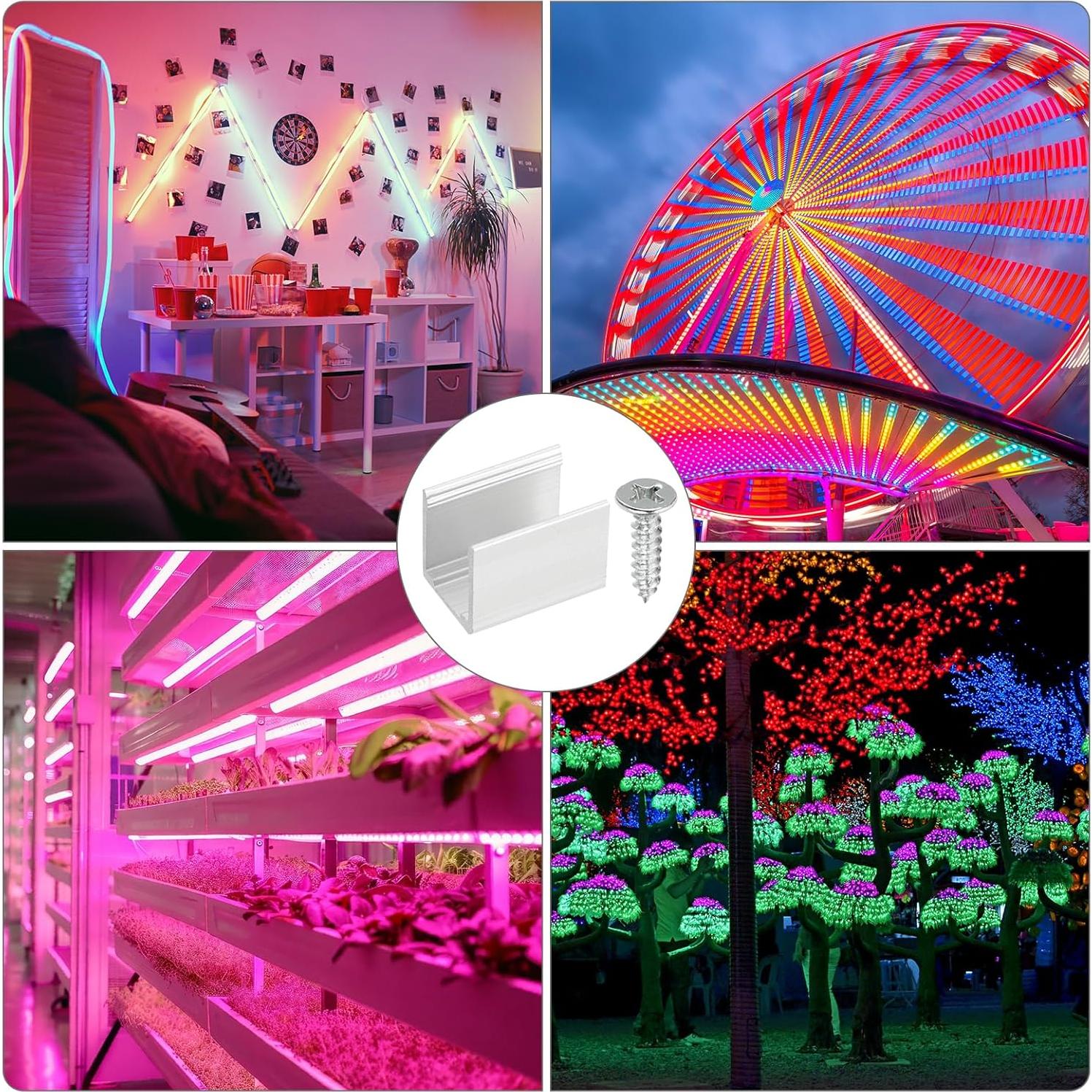 Soportes de Montaje para Luces LED PATIKIL 30 Pcs Aluminio 10x18mm