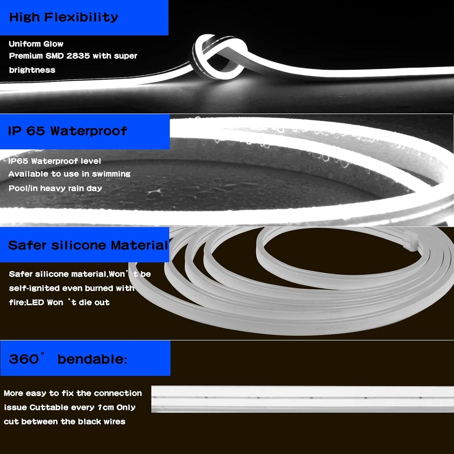 Tira LED Neon Dimmable 5m Meijiajia Blanca Impermeable