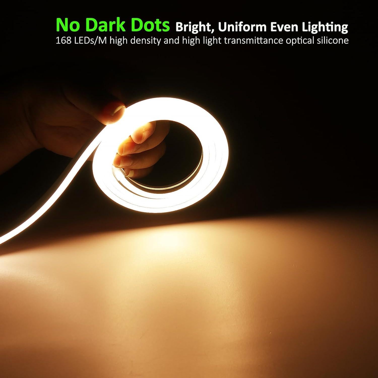 Tira de LED Neón JOYLIT 4x10MM 24V IP67 5M 3000K Blanco Cálido