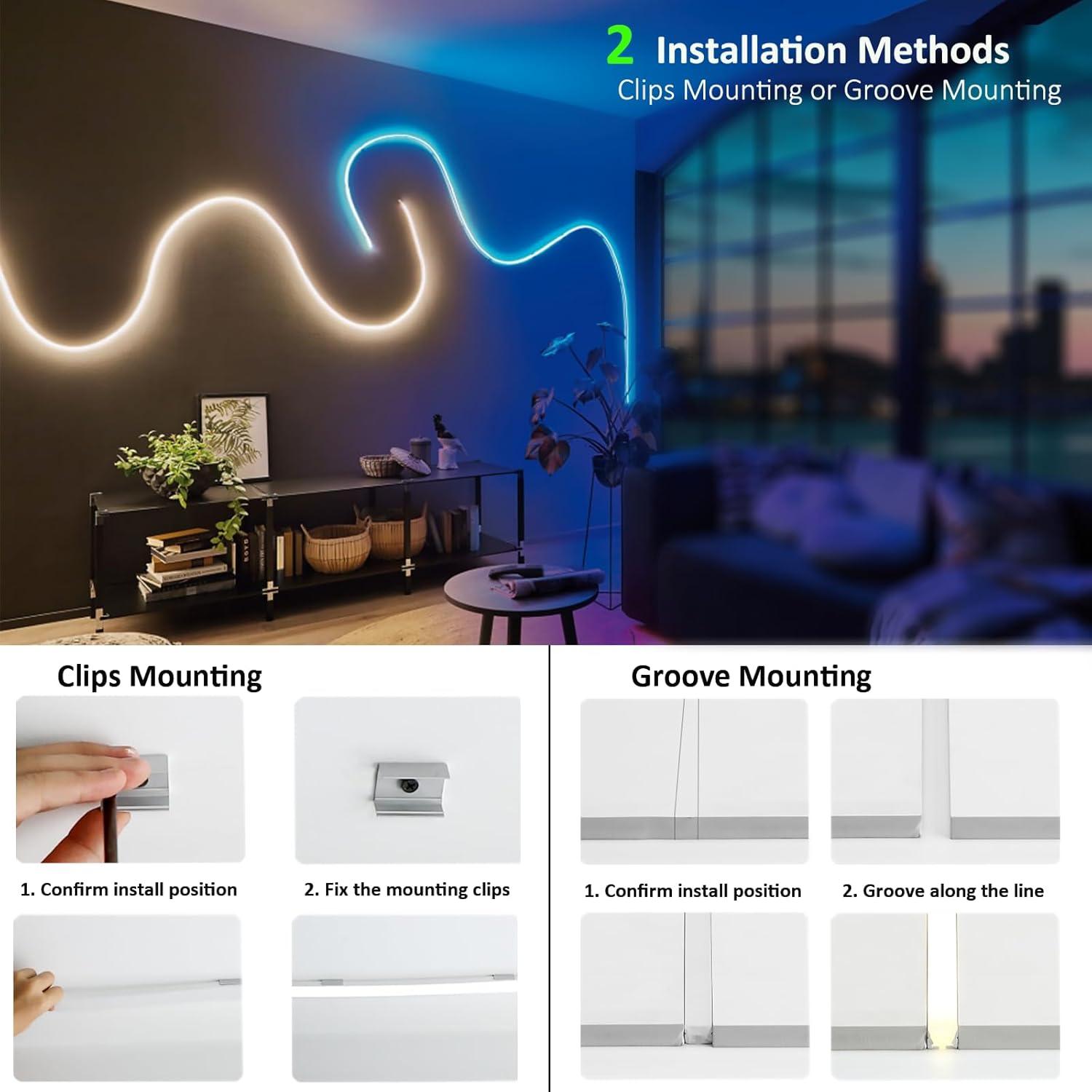 Tira de LED Neón JOYLIT 4x10MM 24V IP67 5M 3000K Blanco Cálido