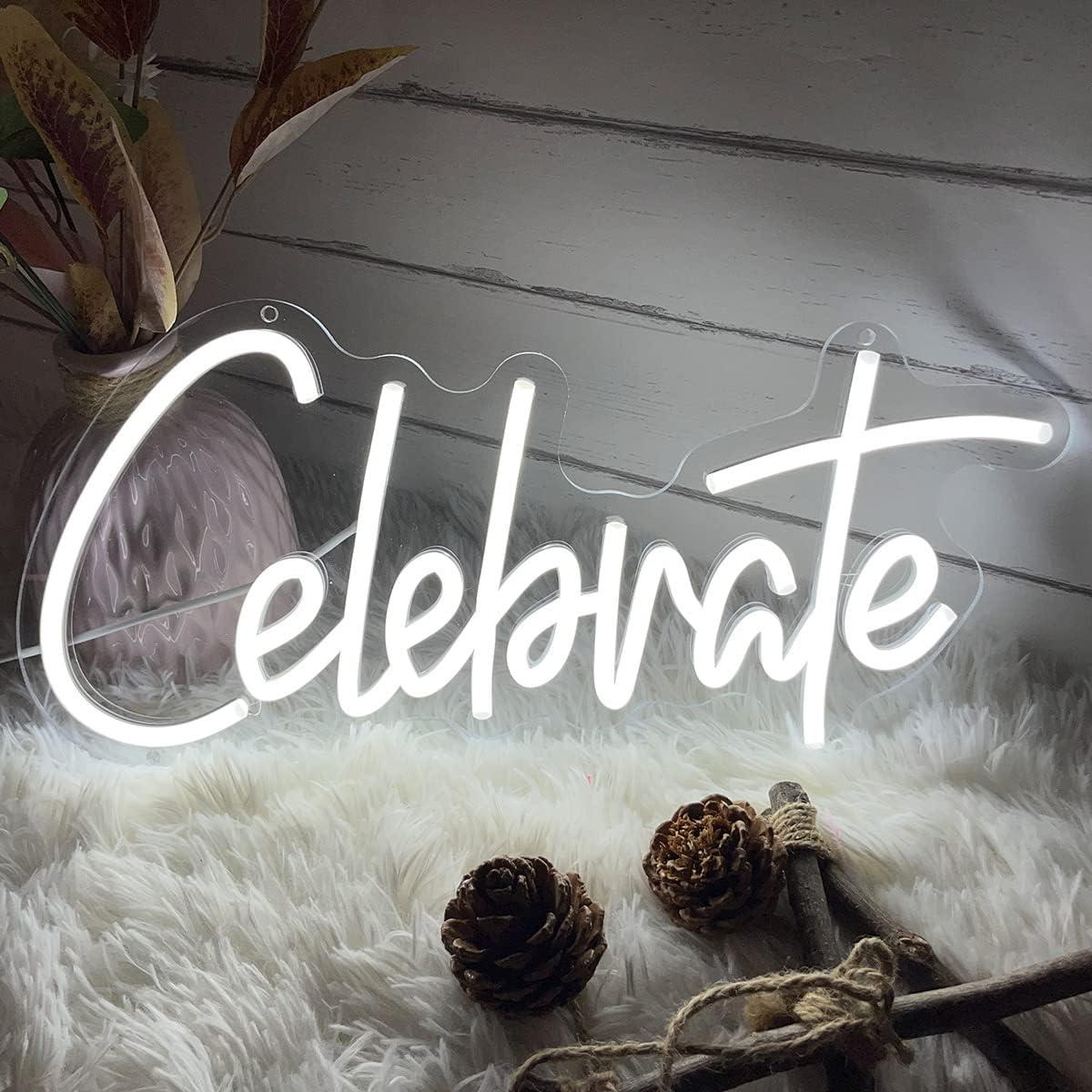 Cartel de Neón LED Personalizado Celebrar 40x18.7 cm