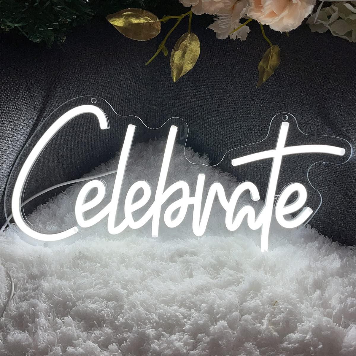 Cartel de Neón LED Personalizado Celebrar 40x18.7 cm