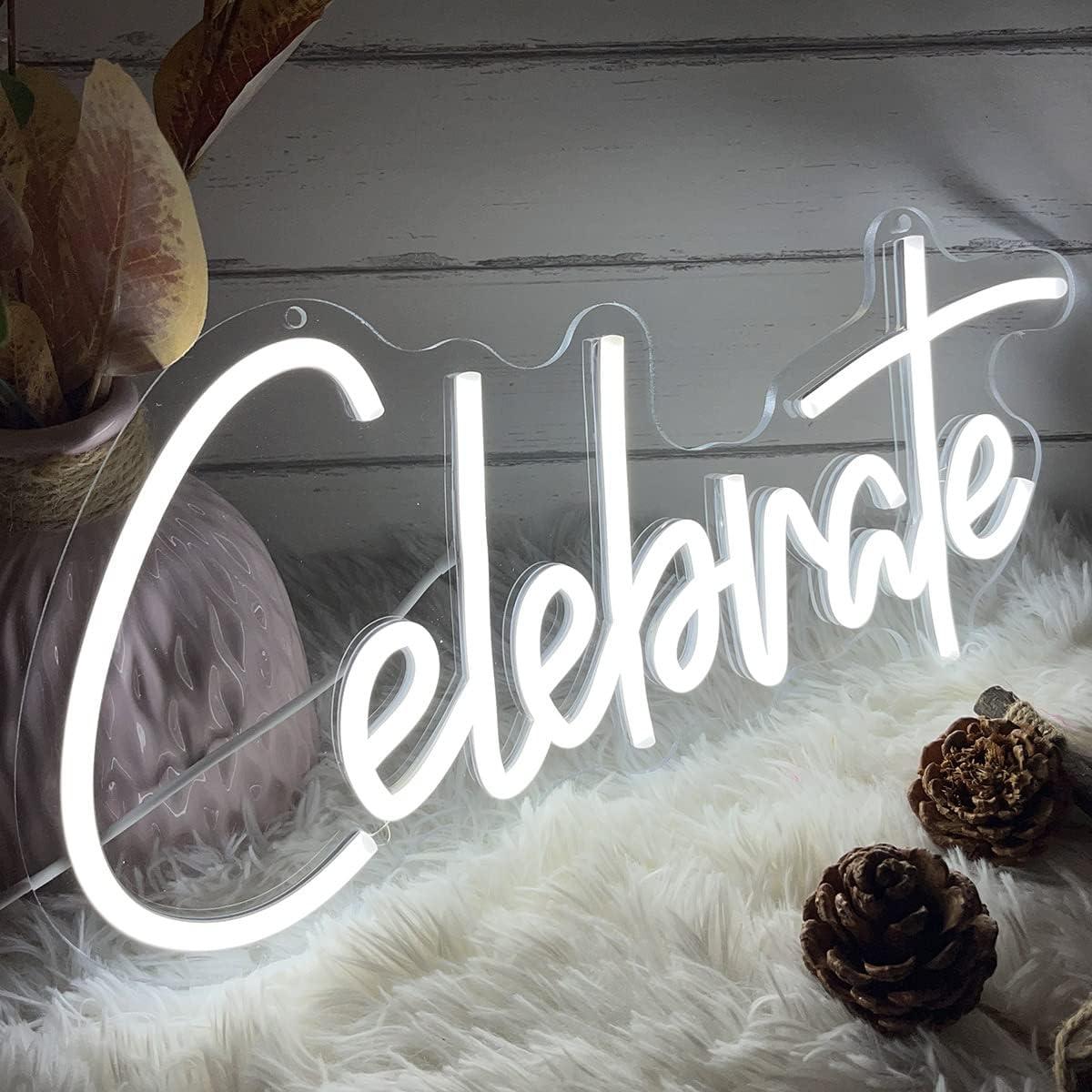 Cartel de Neón LED Personalizado Celebrar 40x18.7 cm