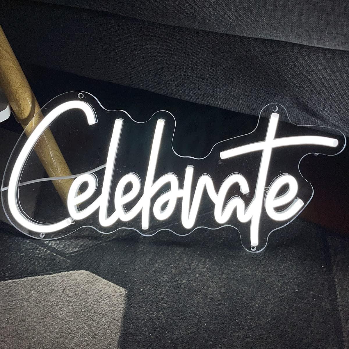 Cartel de Neón LED Personalizado Celebrar 40x18.7 cm