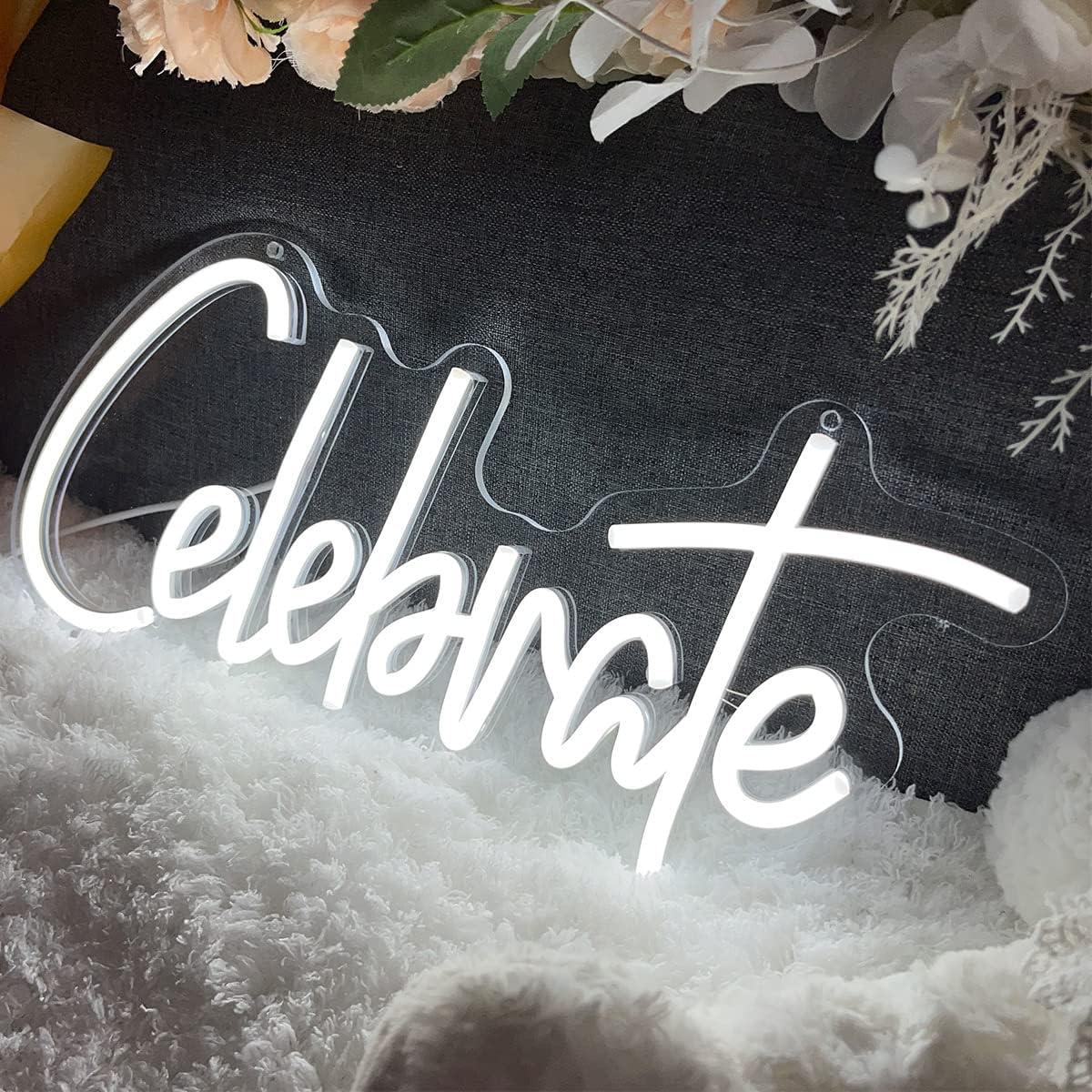 Cartel de Neón LED Personalizado Celebrar 40x18.7 cm