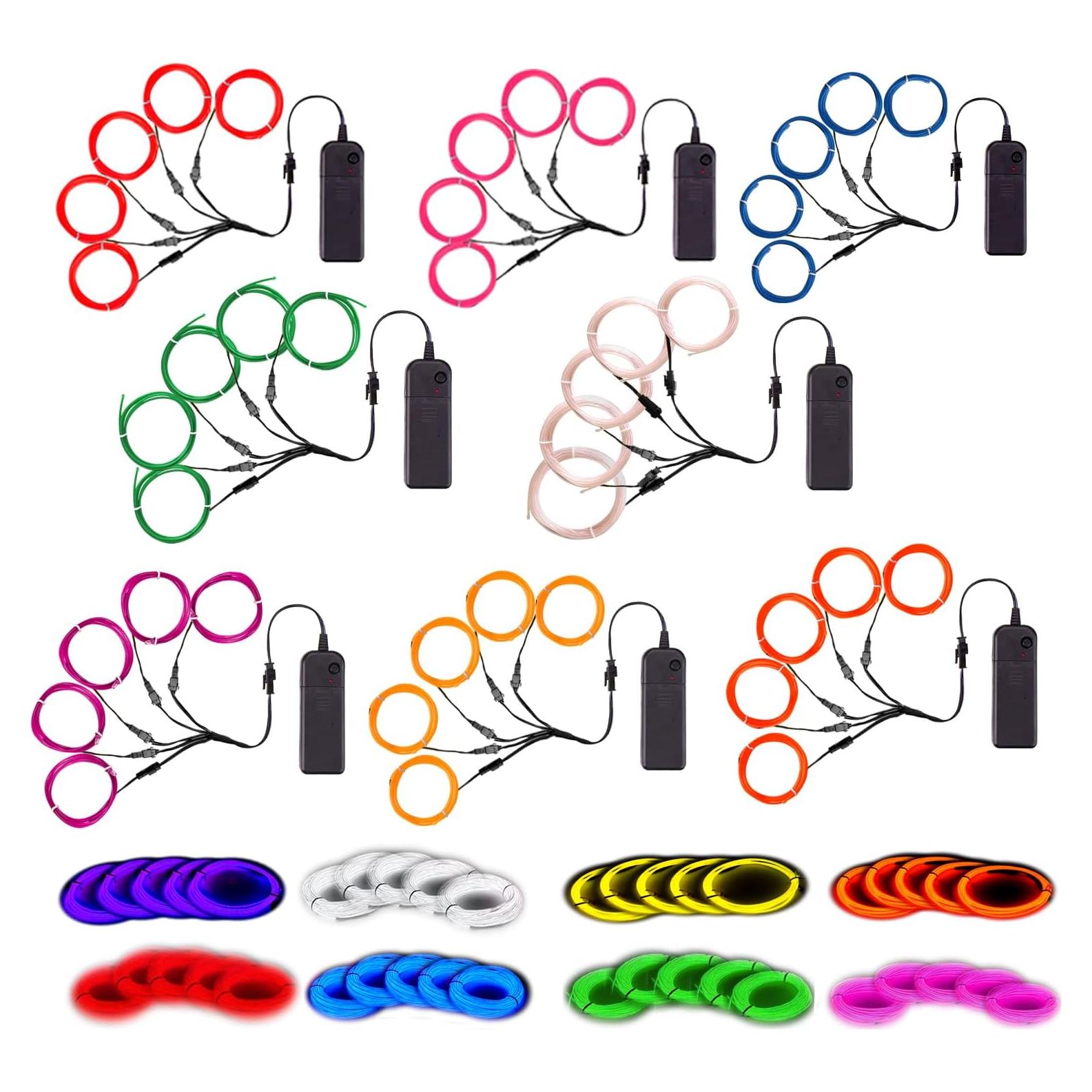 MaxLax Cable Electroluminiscente 8Pack 5x1m Multicolor