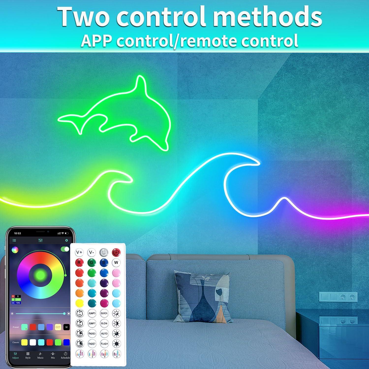 Luces de Cuerda LED Neón 30.48m Vimeepro RGB Control Remoto