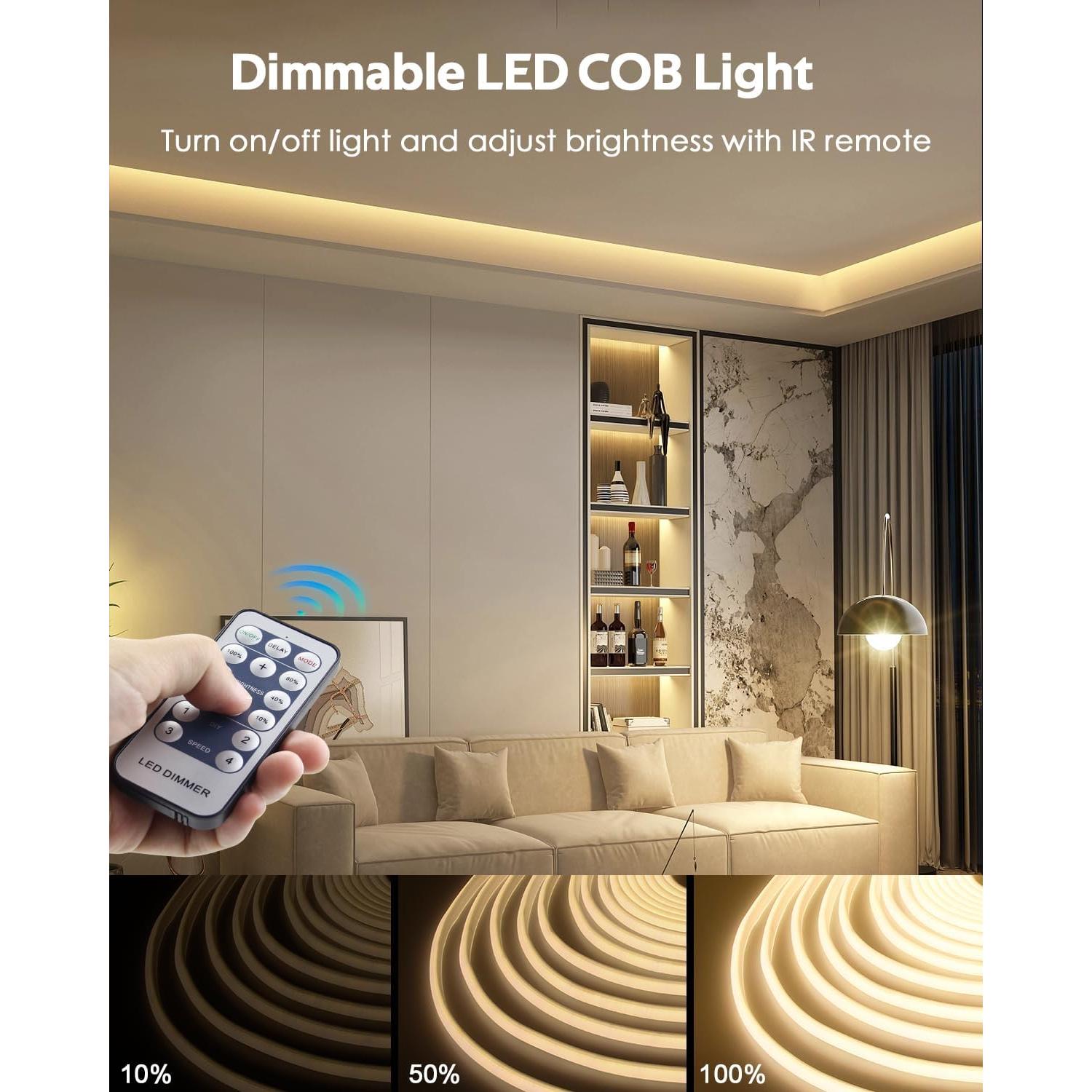 Tira de Luz LED COB 25M Samsion Blanco Cálido 3000K Regulable