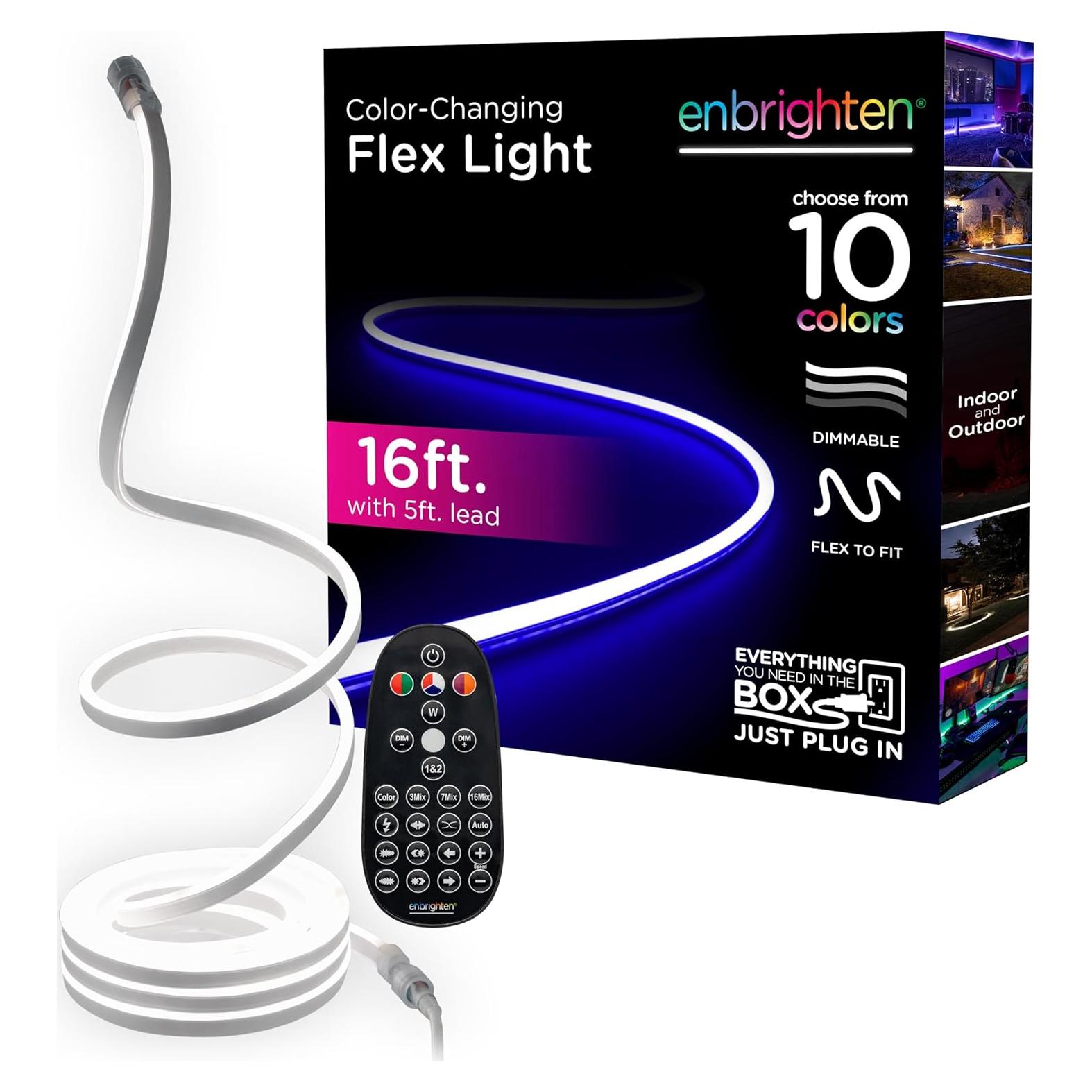 Luz LED Flexible RGB Enbrighten 4.88m con Control Remoto