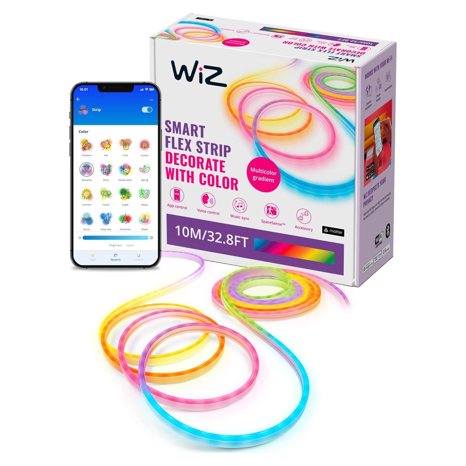 Tira de luz LED WiZ Smart Flex 10 m Multicolor Control App
