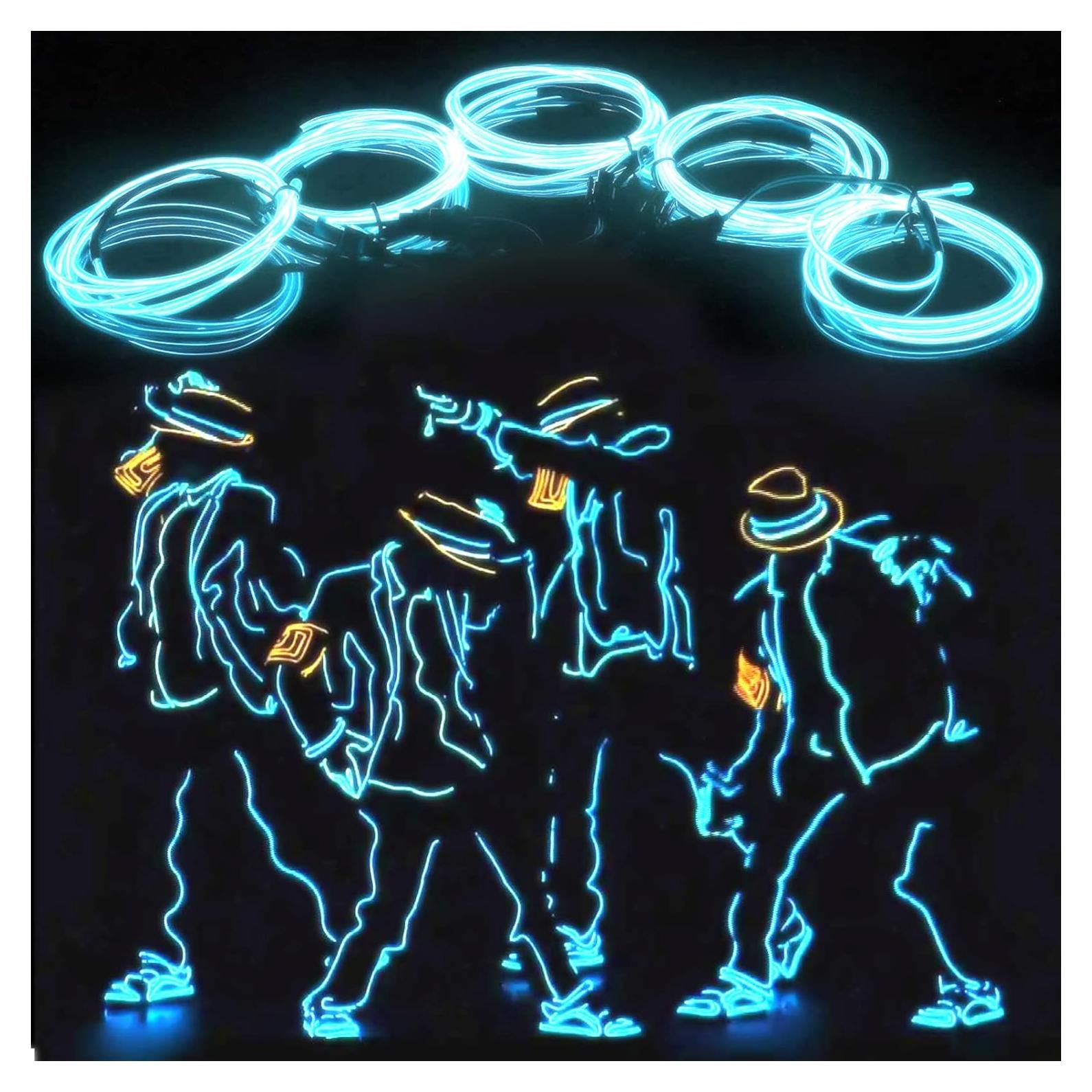 Cable de Luces de Neón EL 1M Azul Hielo Portátil DIY