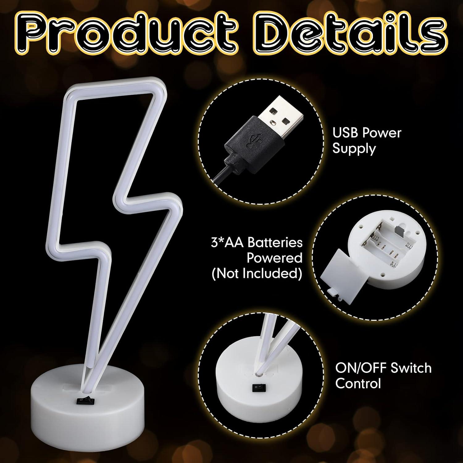 Luz de Neón Sieral Rayo LED USB Batería 3 Colores