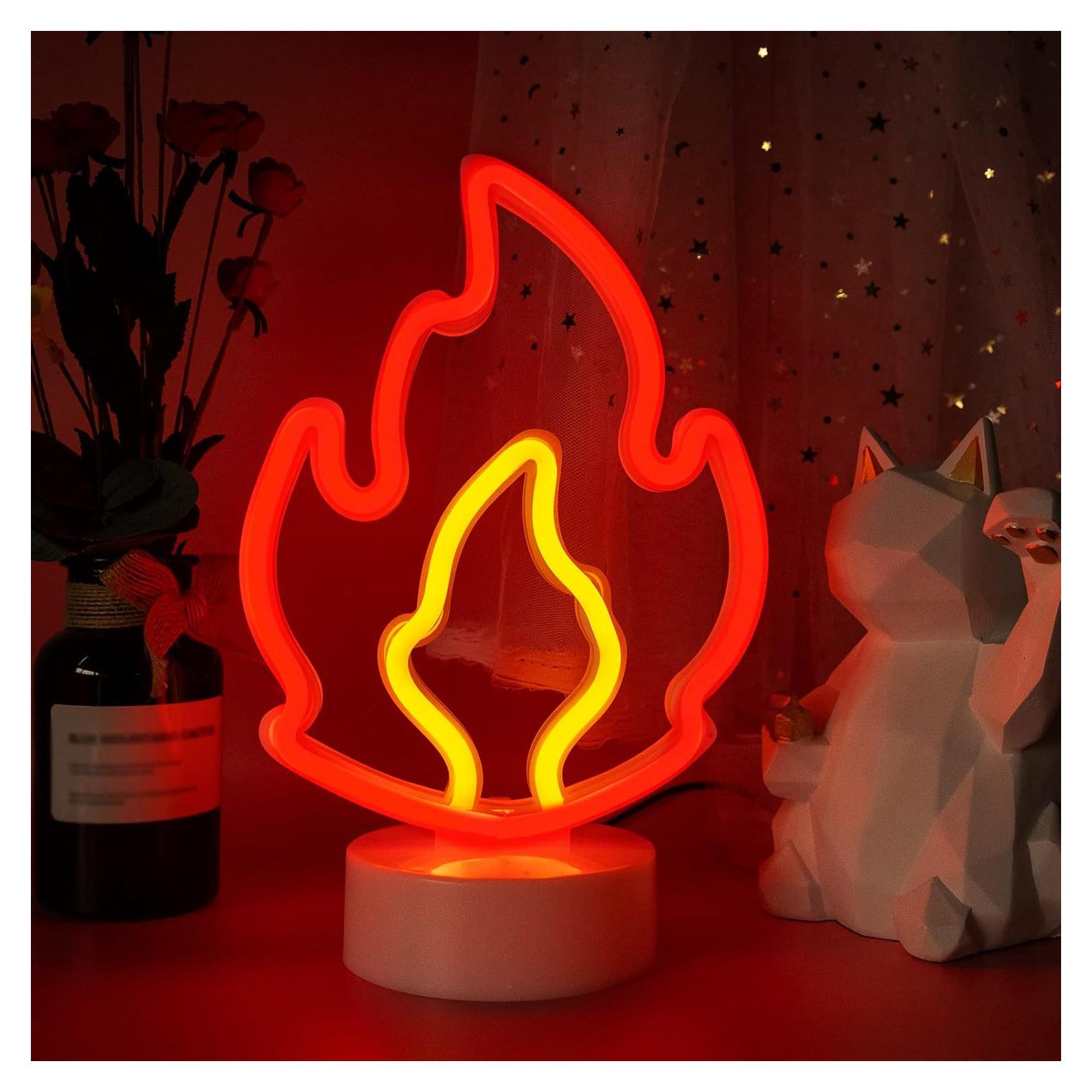 Lámpara LED de Neón Flame WIOSOUL 17x27 cm USB/Batería