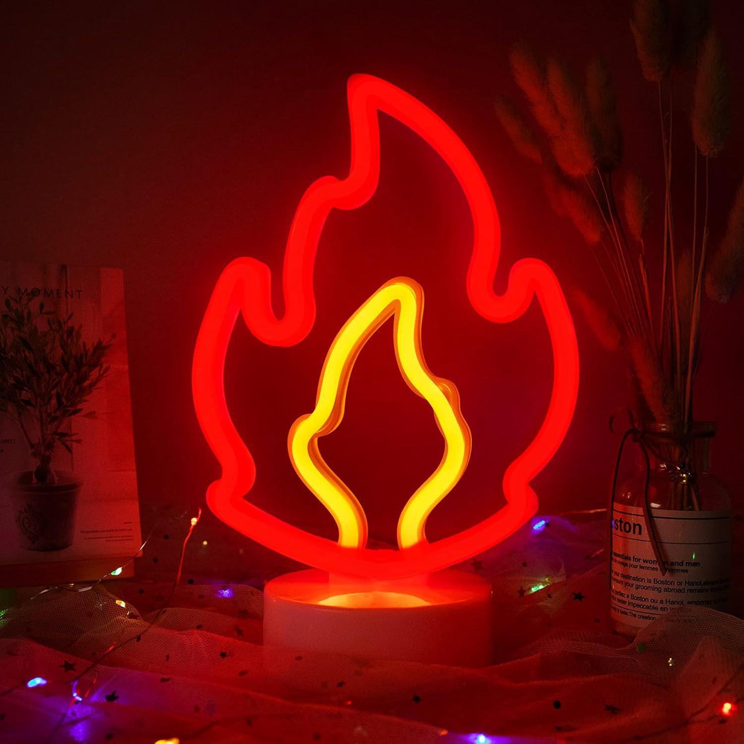 Lámpara LED de Neón Flame WIOSOUL 17x27 cm USB/Batería