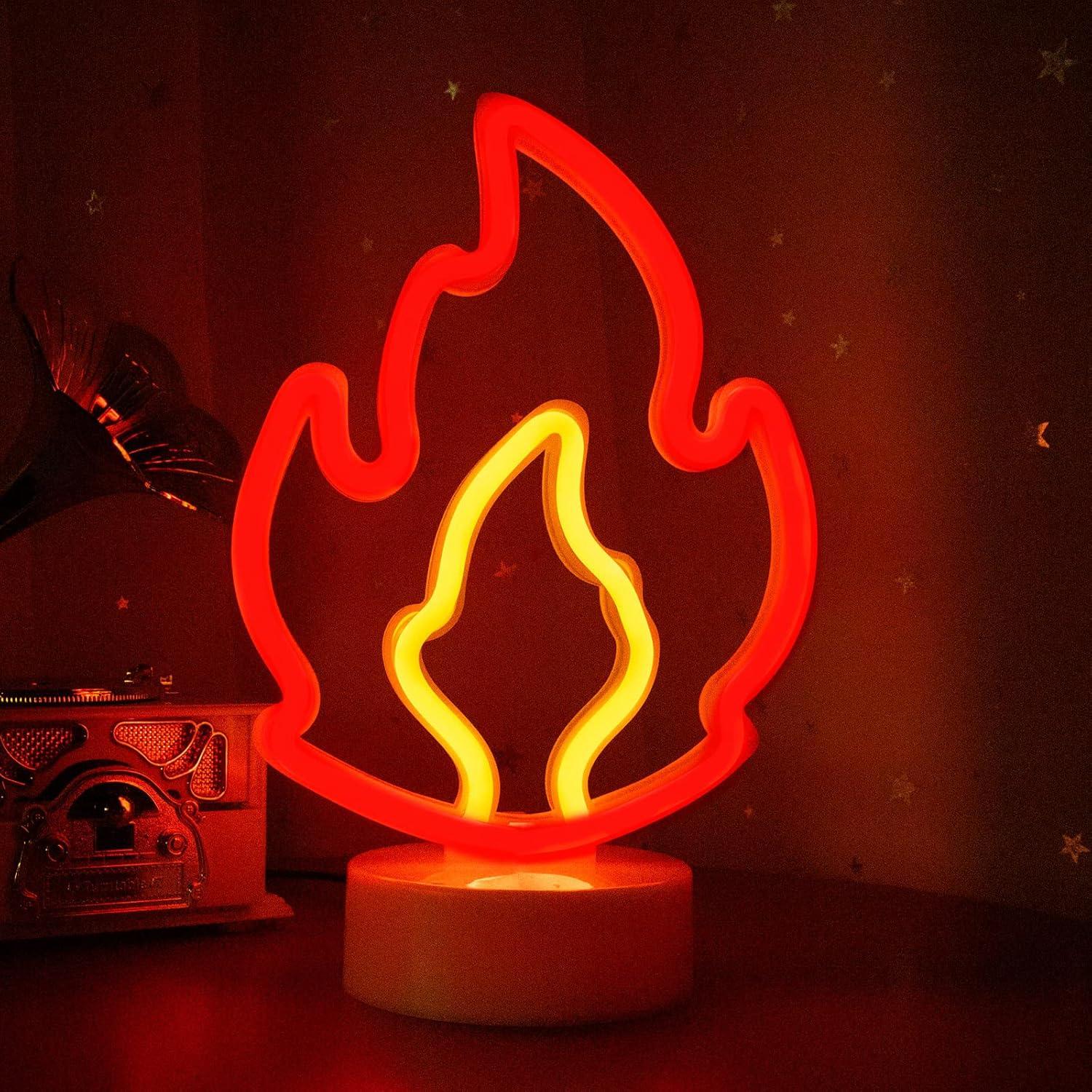 Lámpara LED de Neón Flame WIOSOUL 17x27 cm USB/Batería