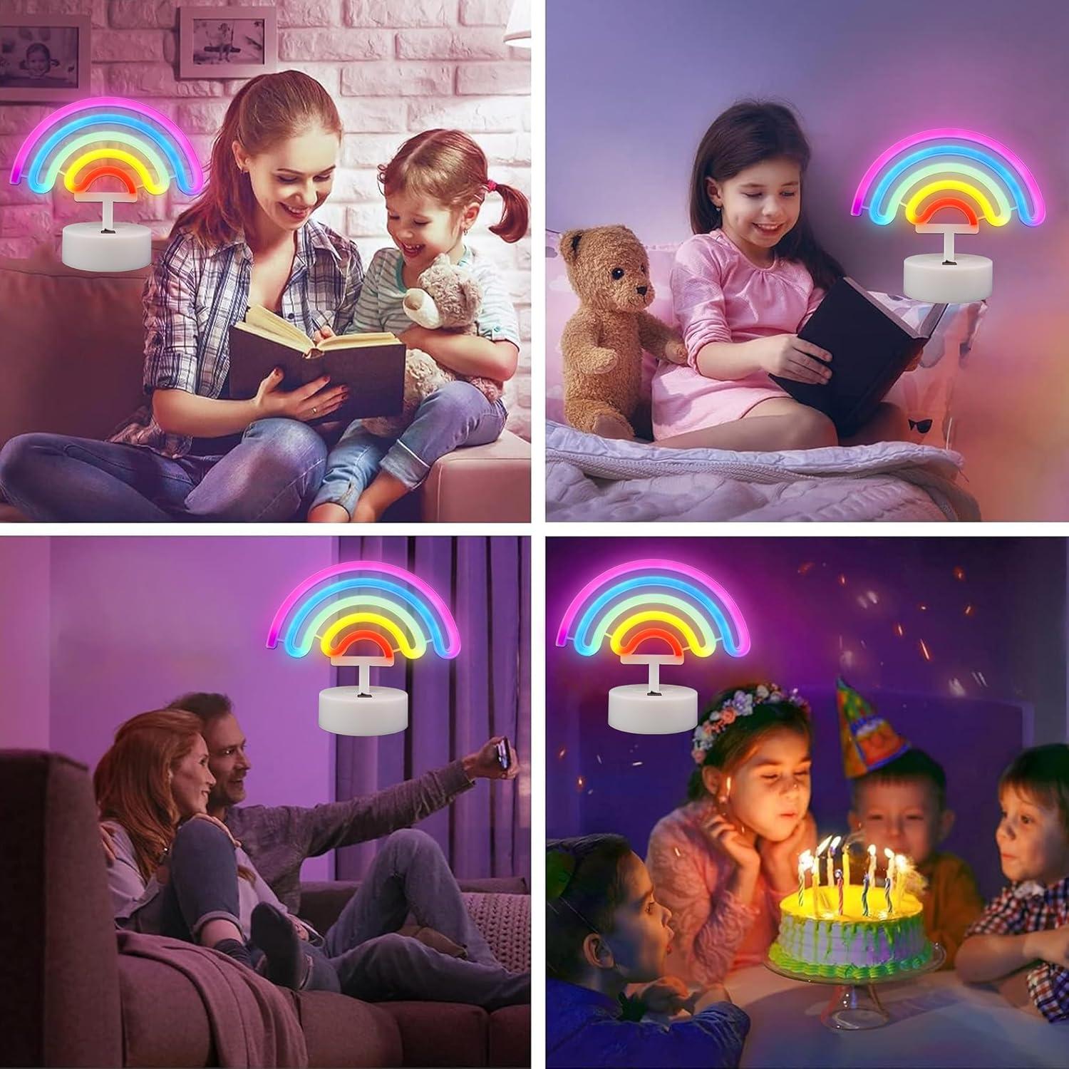 Luz de Neón Arcoíris LED JBEIY para Decoración de Escritorio