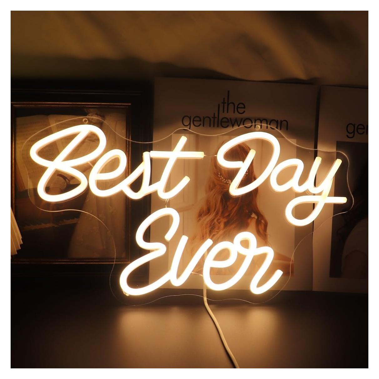 Señal de Neón LED QiaoFei 'Mejor Día Nunca' 42x23 cm