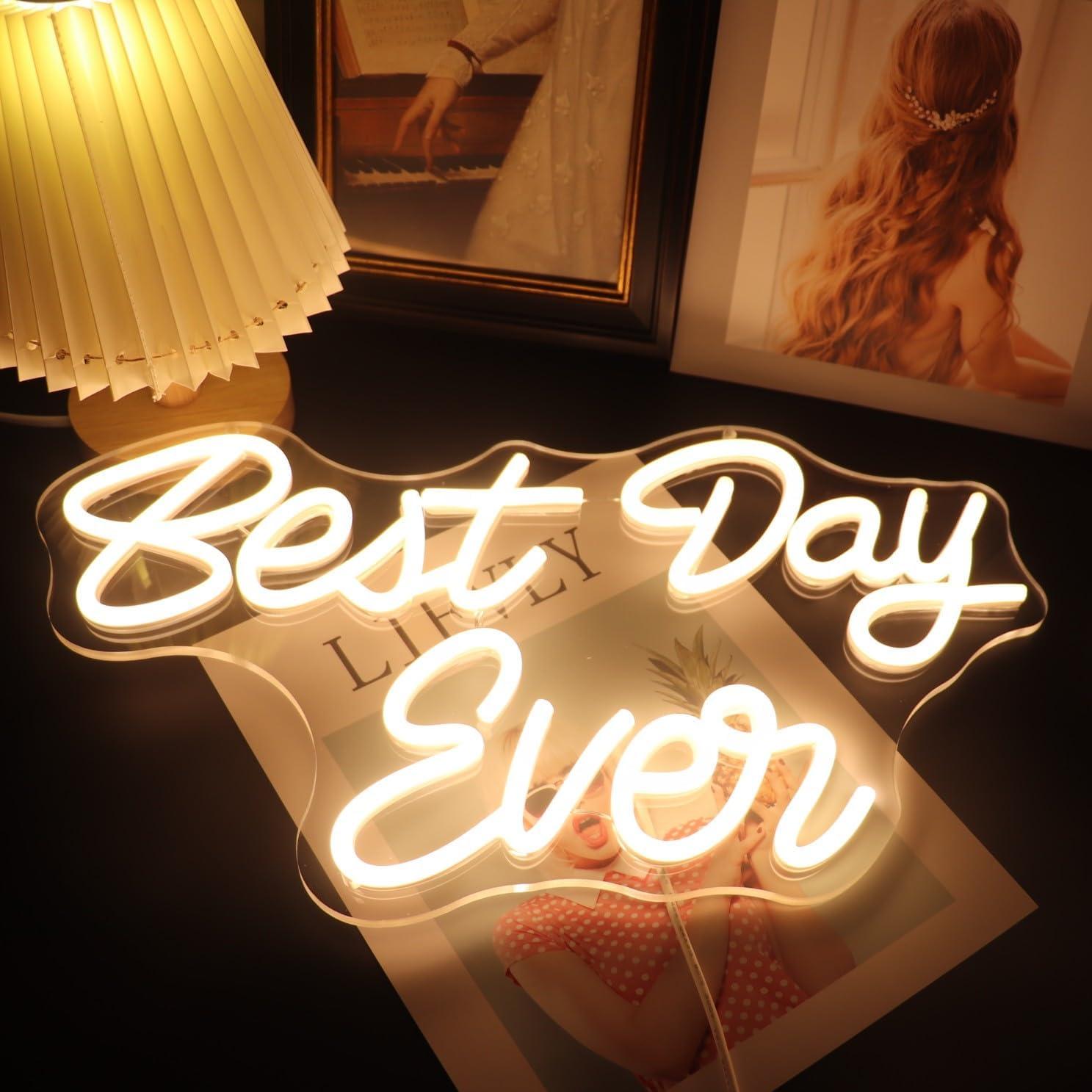 Señal de Neón LED QiaoFei 'Mejor Día Nunca' 42x23 cm