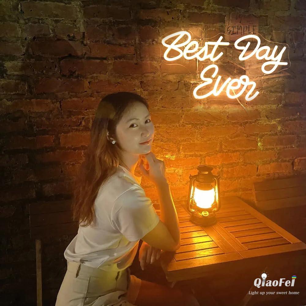 Señal de Neón LED QiaoFei 'Mejor Día Nunca' 42x23 cm