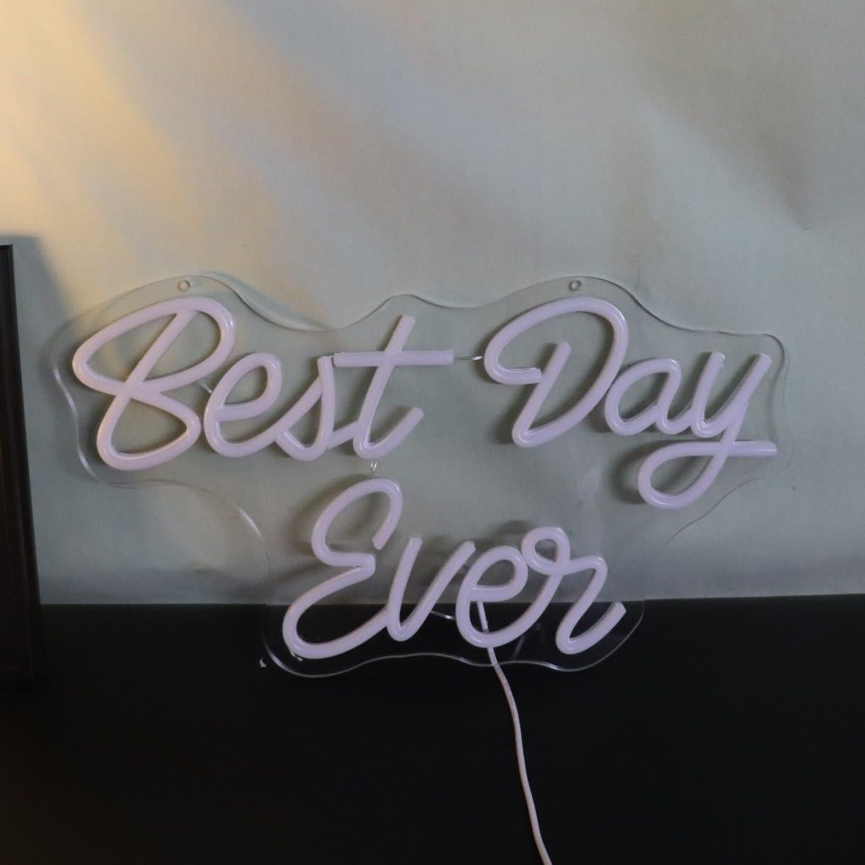 Señal de Neón LED QiaoFei 'Mejor Día Nunca' 42x23 cm